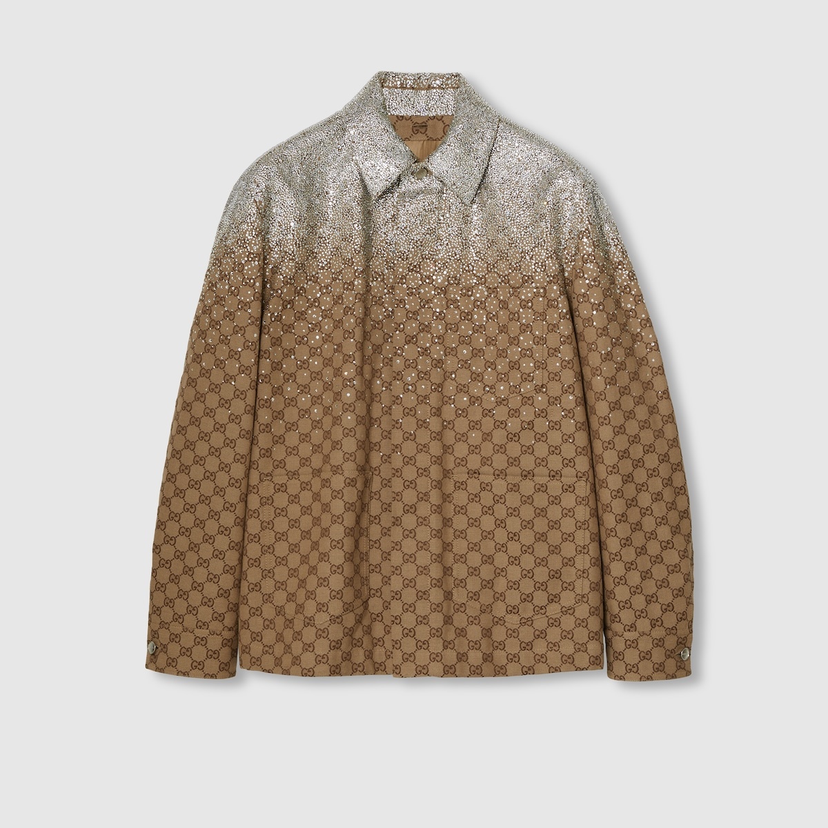 Embossed GG canvas jacket with crystals - 8