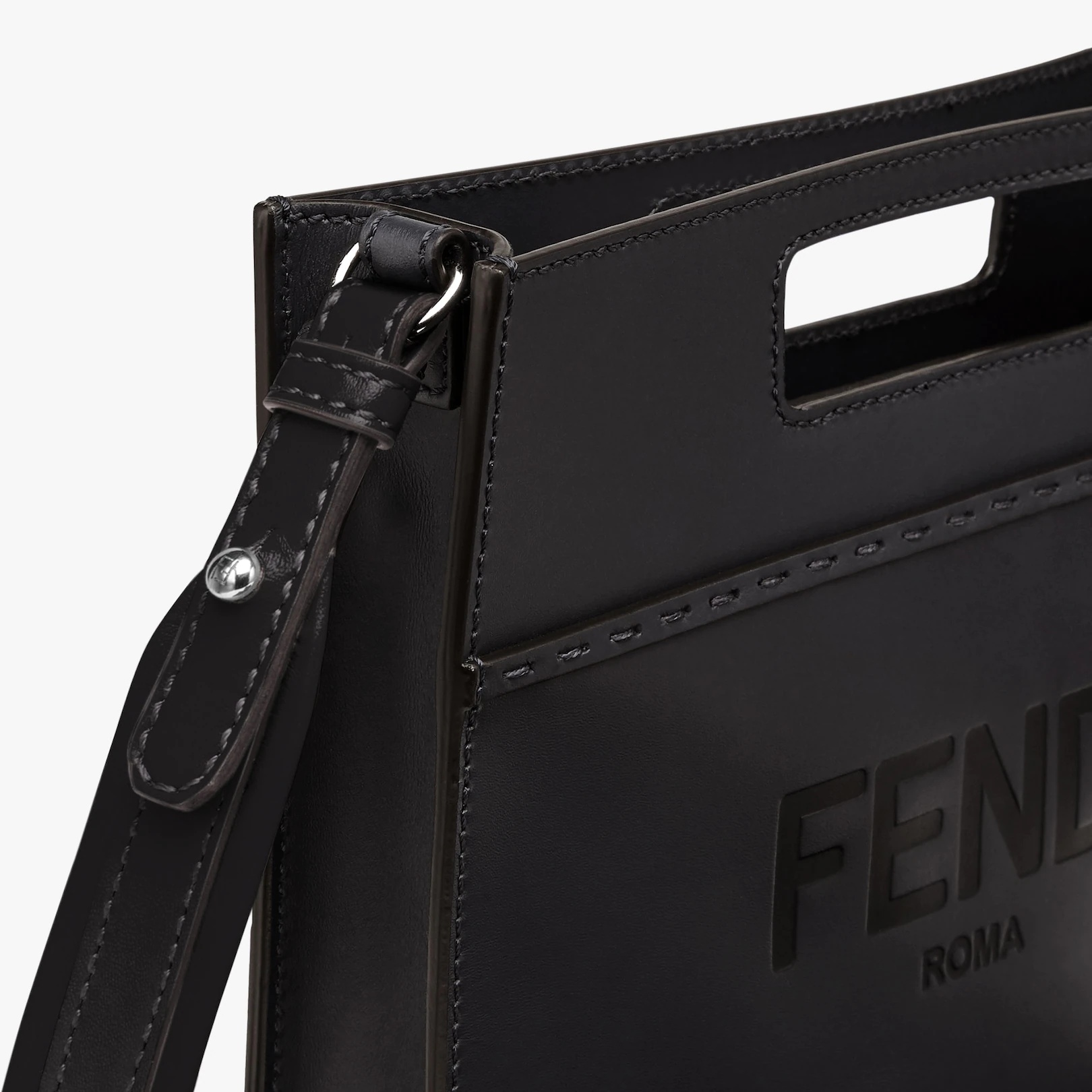 Black leather shopper - 5