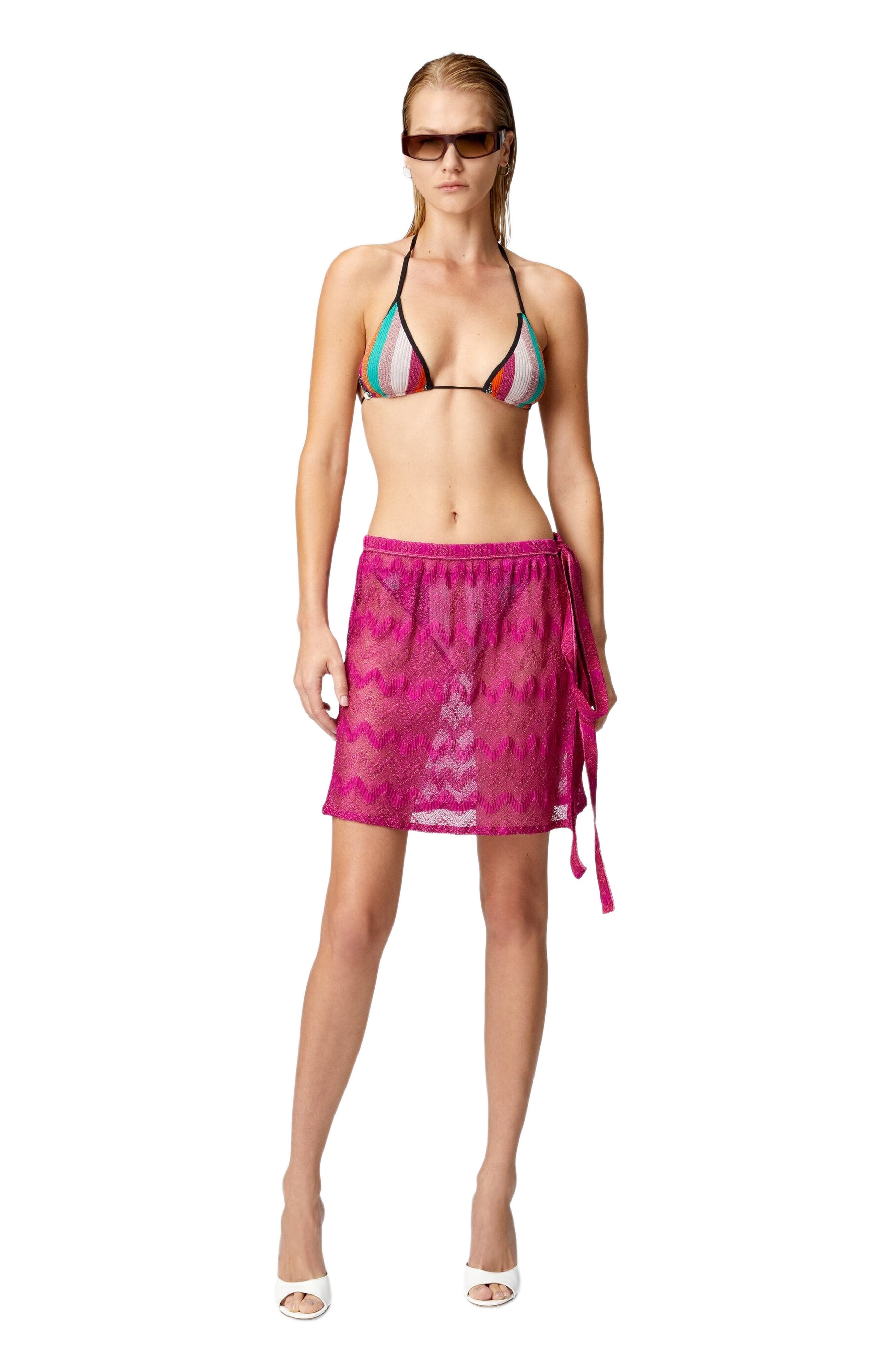 Missoni Wrap Cover-up Miniskirt In Zig Zag Lamé Viscose in Purple at Nordstrom - 2