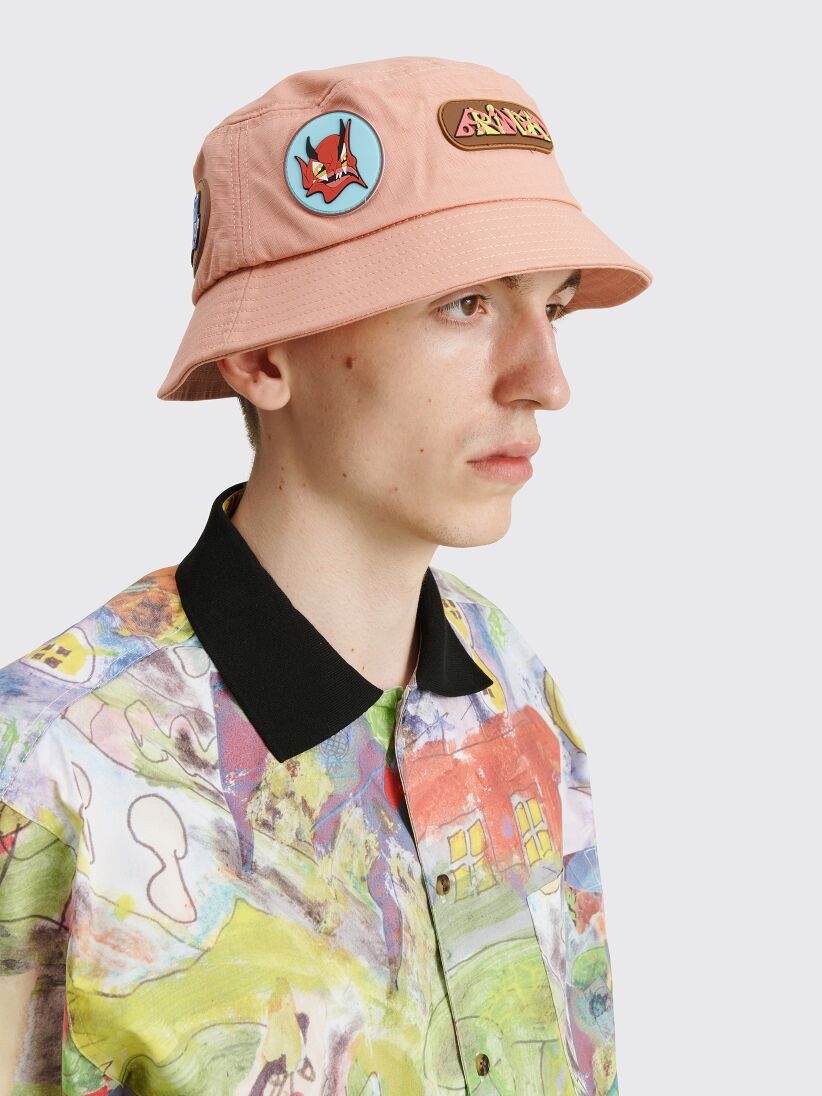 BRAIN DEAD METAL BUCKET HAT CORAL - 3