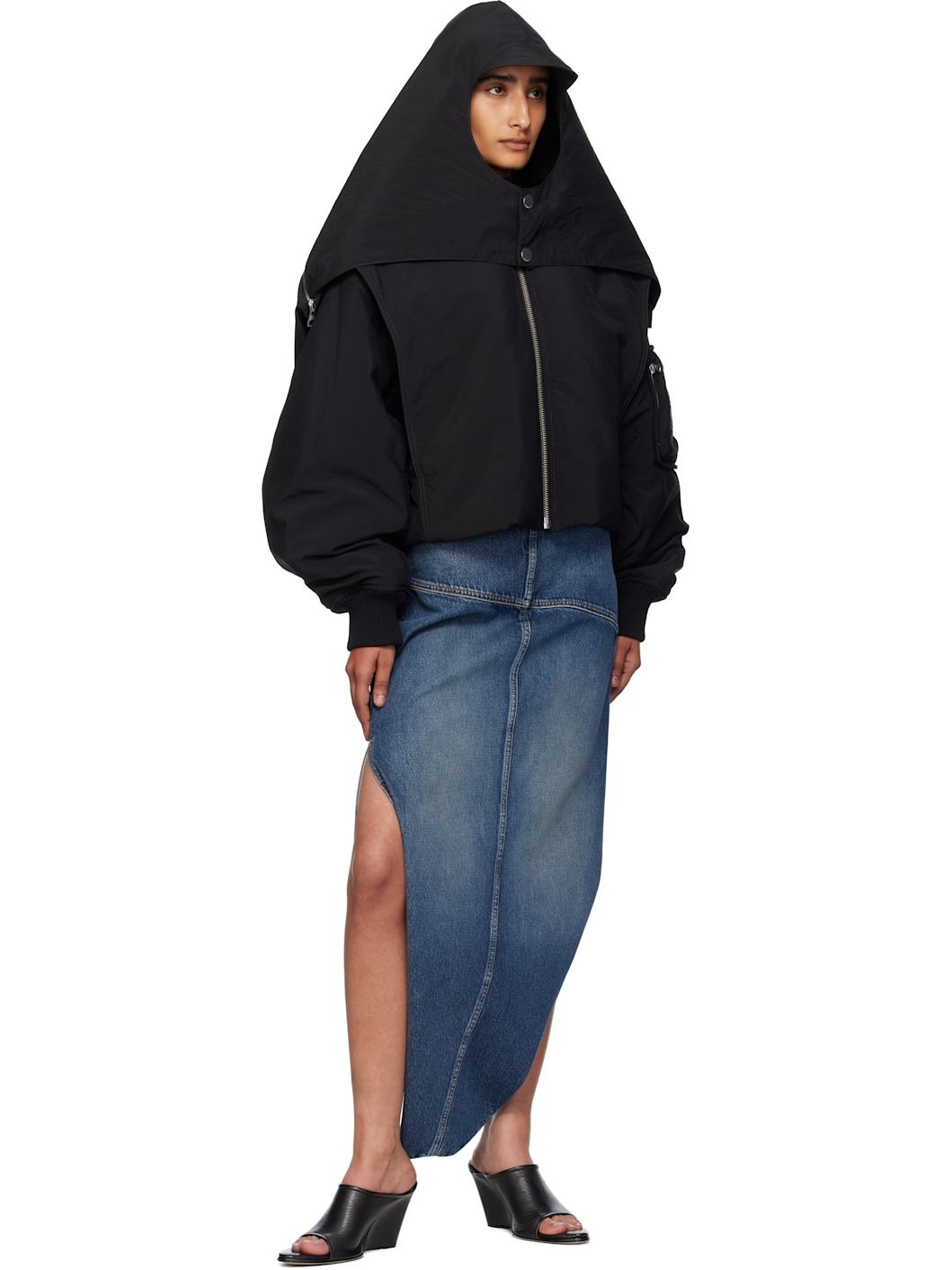 Black 'The Hooded' Bomber Jacket - 4