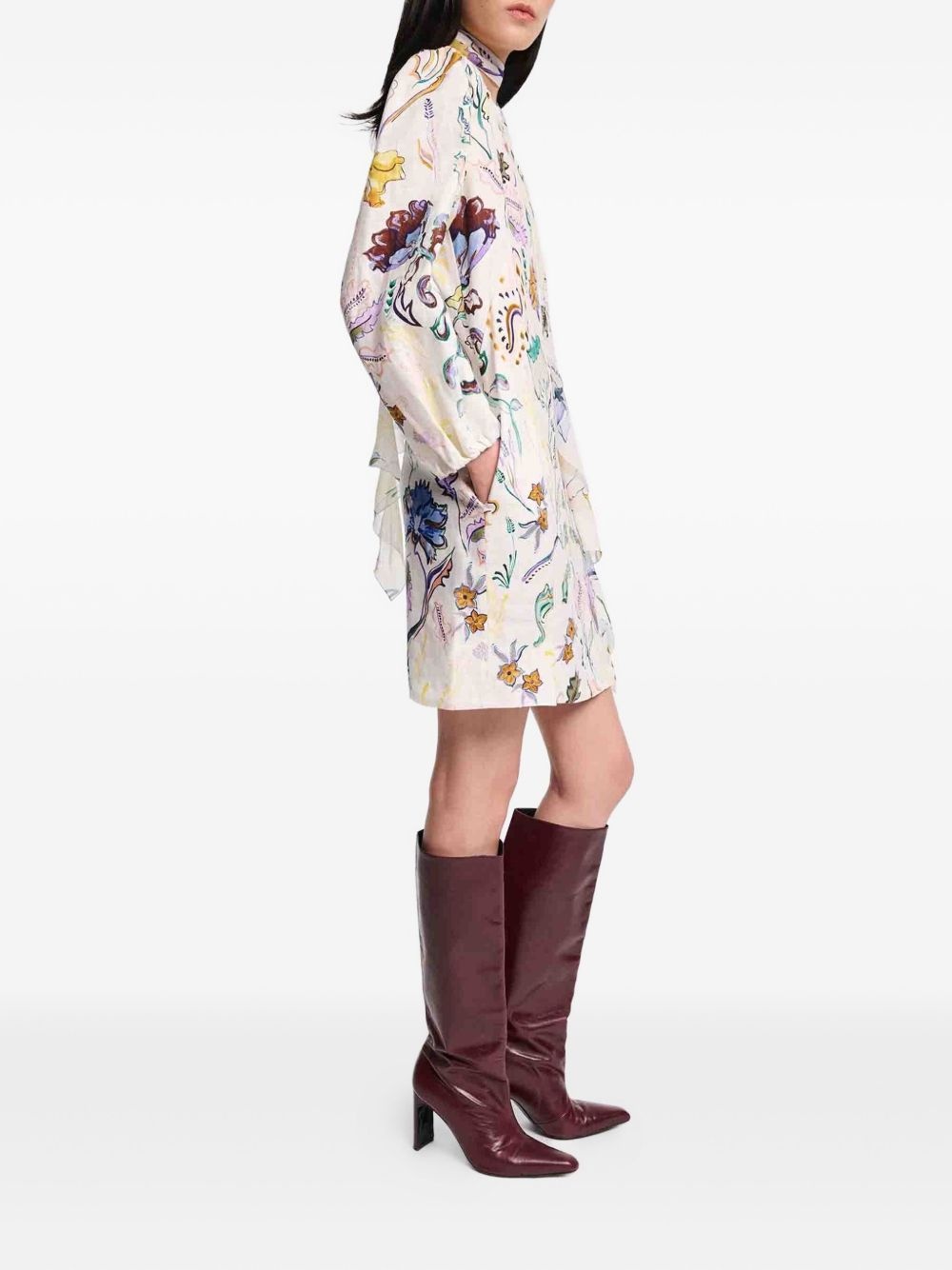 linen mini dress - 3