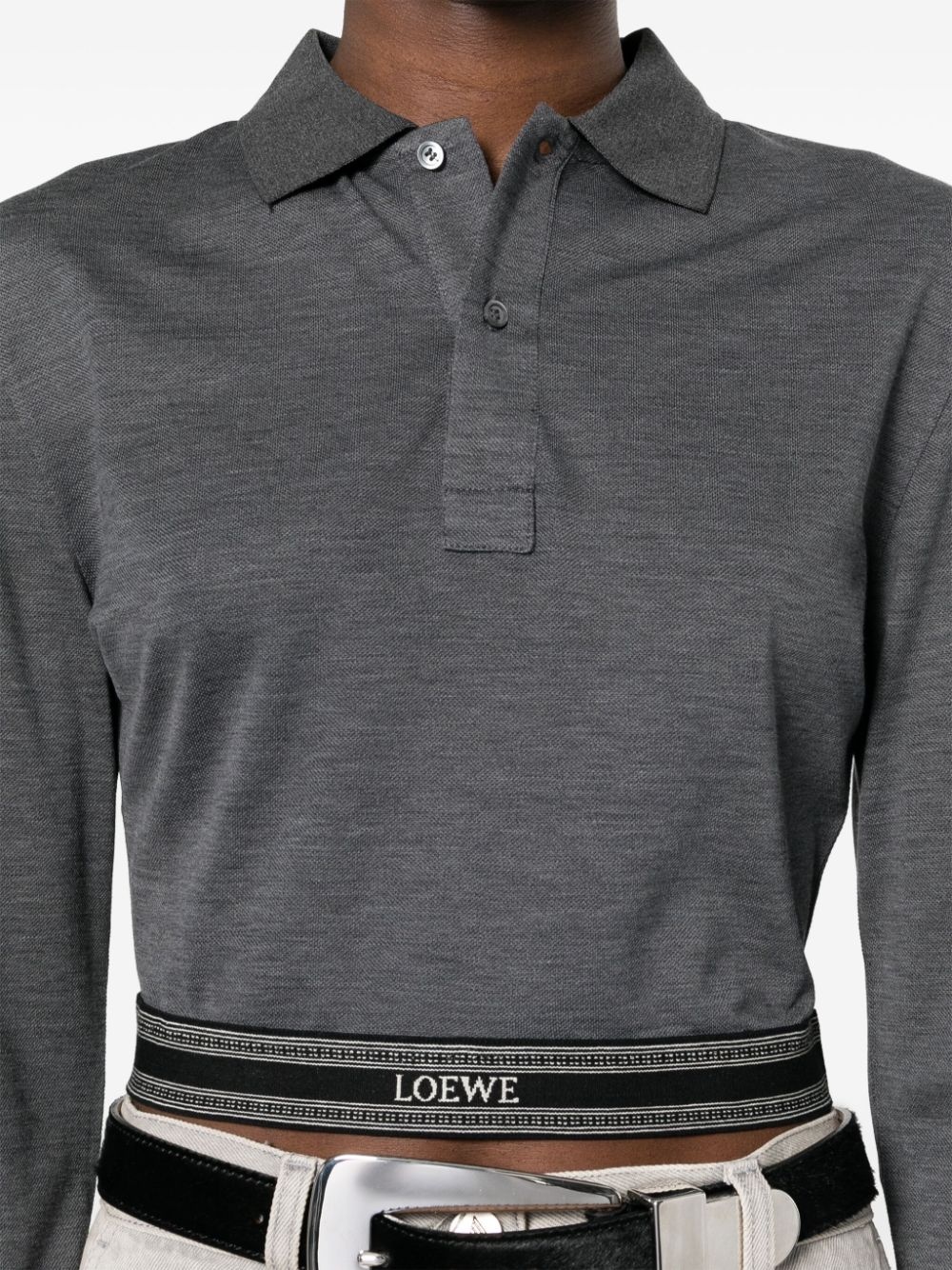 logo-waistband cropped polo shirt - 5