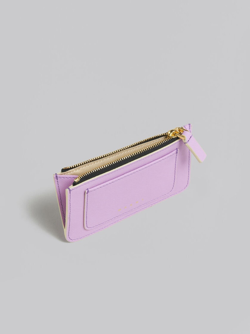 LILAC SAFFIANO LEATHER CARD CASE 2