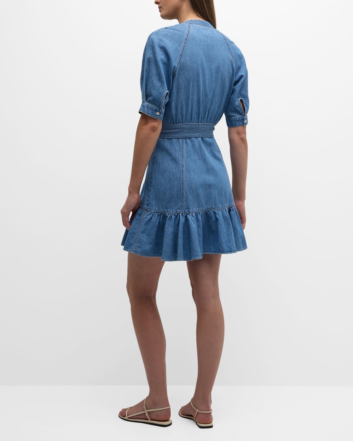 Kanika Short-Sleeve Denim Shirtdress - 4