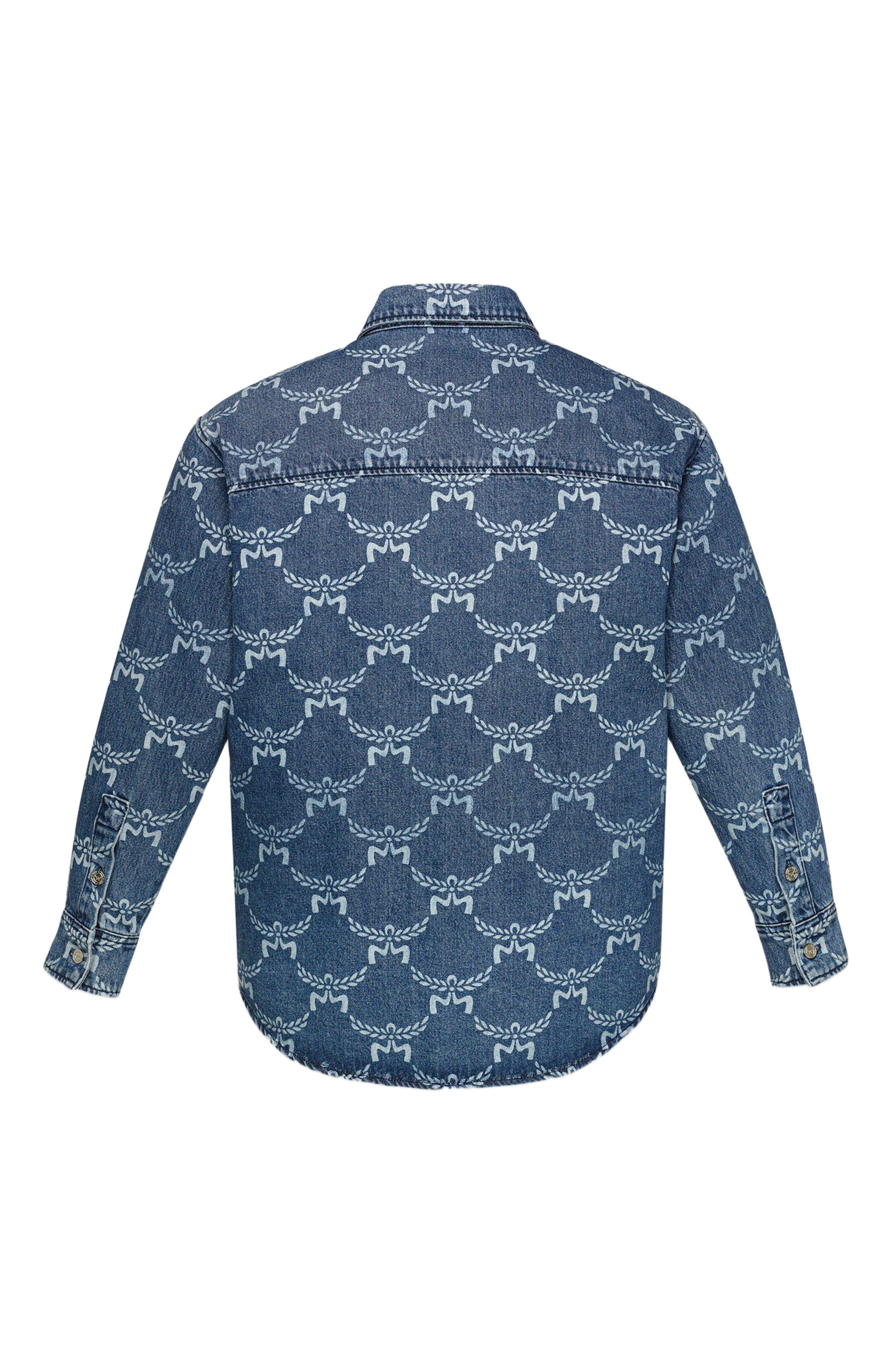 MCM Lauretos Monogram Denim Shirt in Indigo at Nordstrom - 3