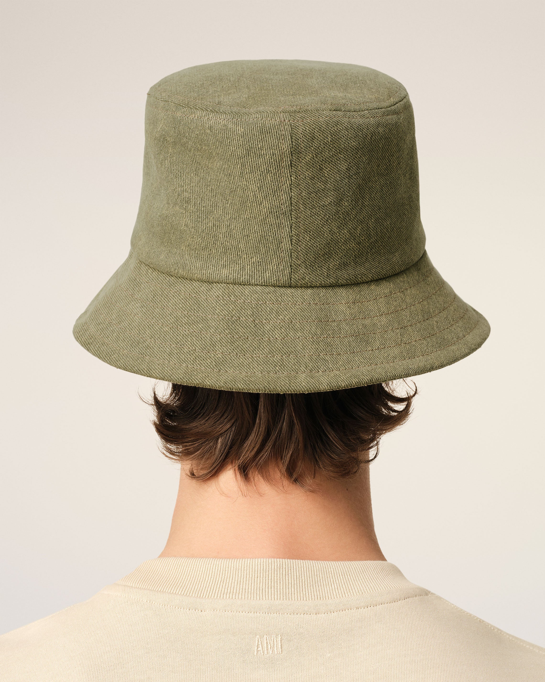 GREEN COTTON AMI DE COEUR EMBROIDERY BUCKET HAT - 6