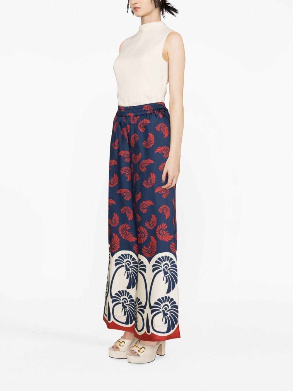 floral-print palazzo trousers - 3