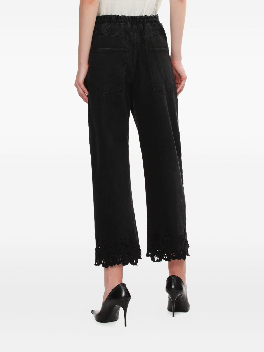 floral-lace jeans - 4