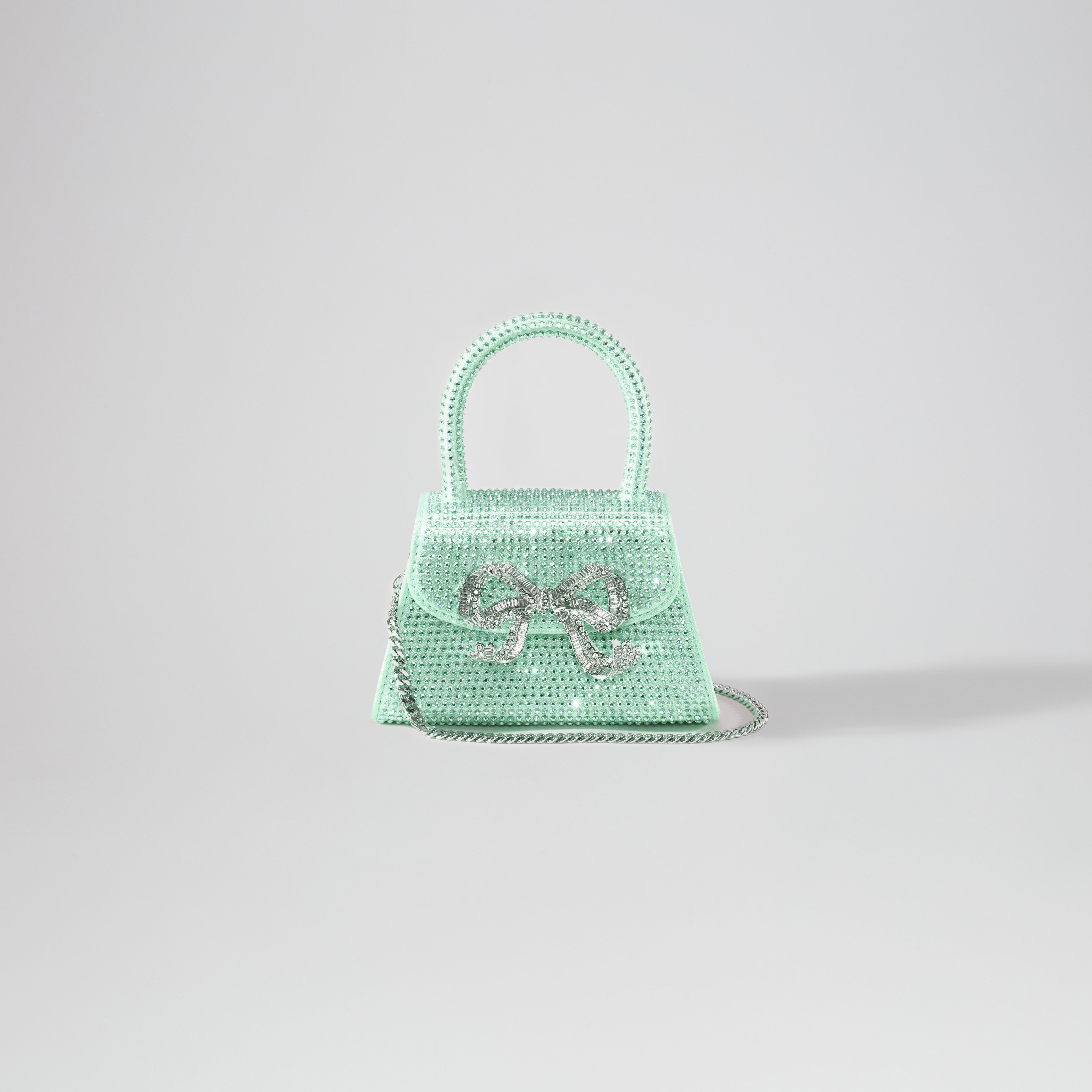 Green Rhinestone Micro Bow Bag - 4