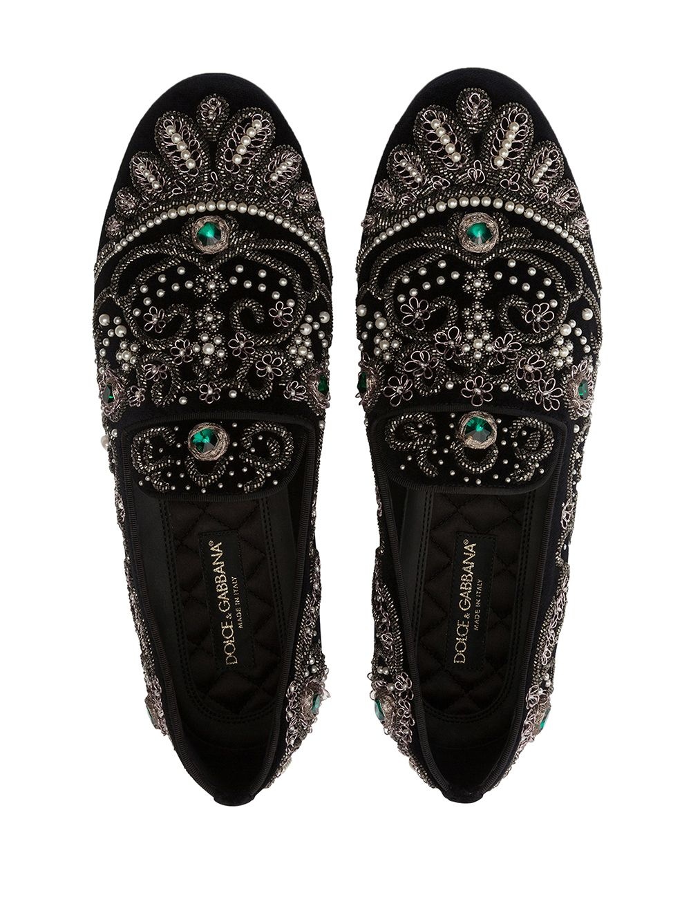 bead-embroidered slippers - 4