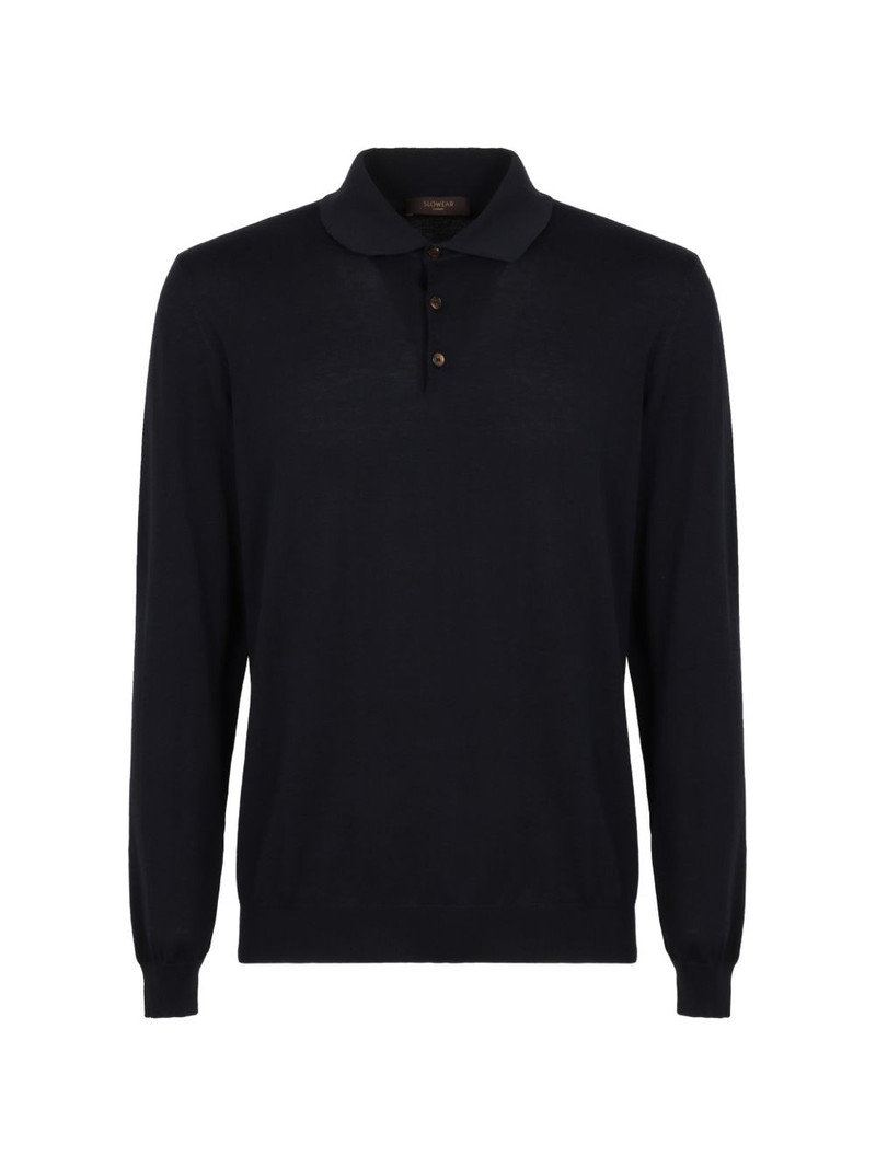 long sleeve knit polo shirt 1