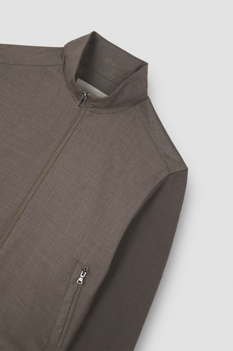 MERINO WOOL HYBRID ZIP-UP CARDIGAN 6