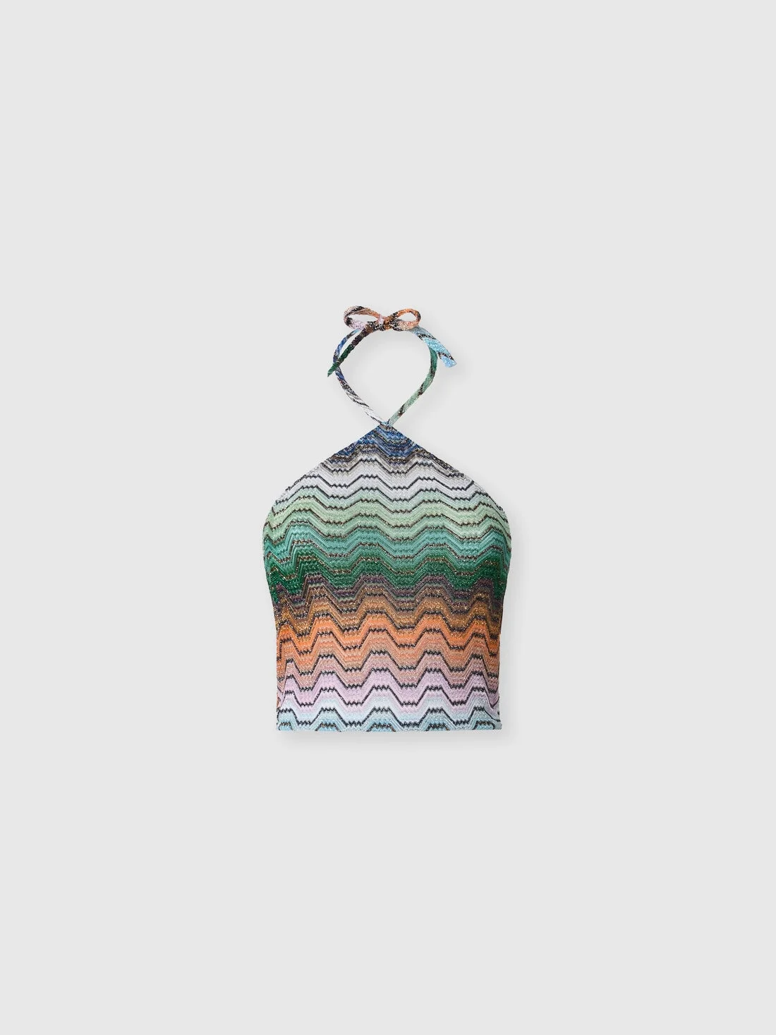 Top in viscose lamé with halterneck - 1