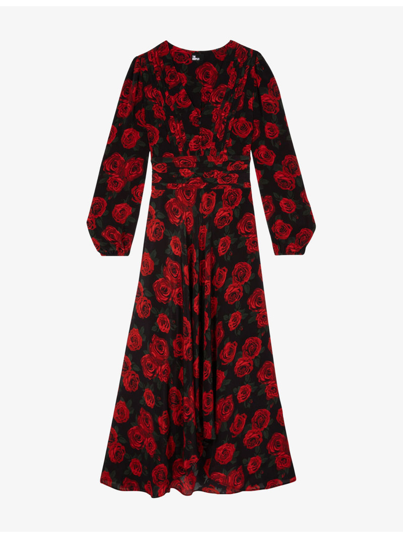 Rose-Print V-Neck Woven Maxi Dress 1