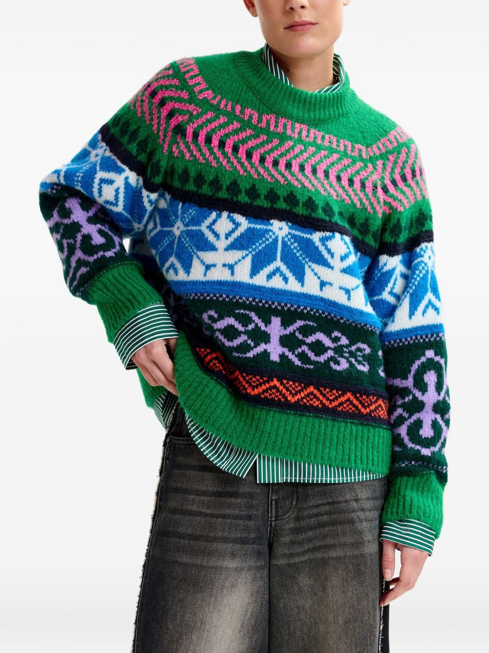 geometric-pattern sweater - 3