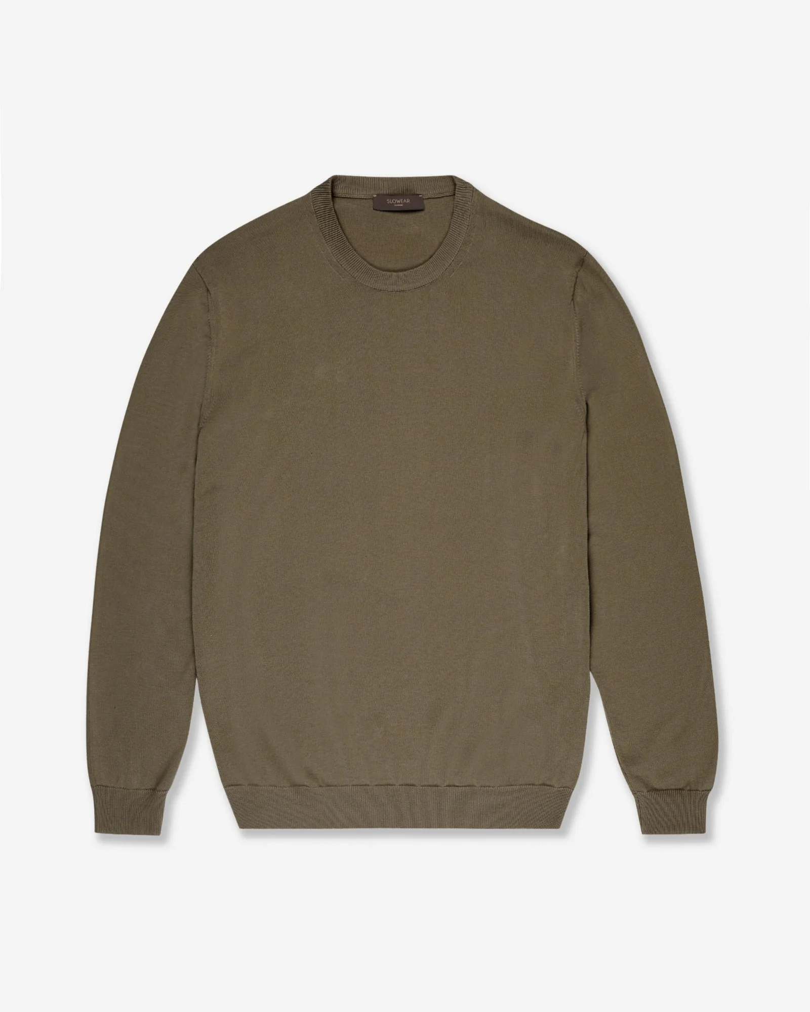 Slim fit cotton crepe crew-neck jumper - 1