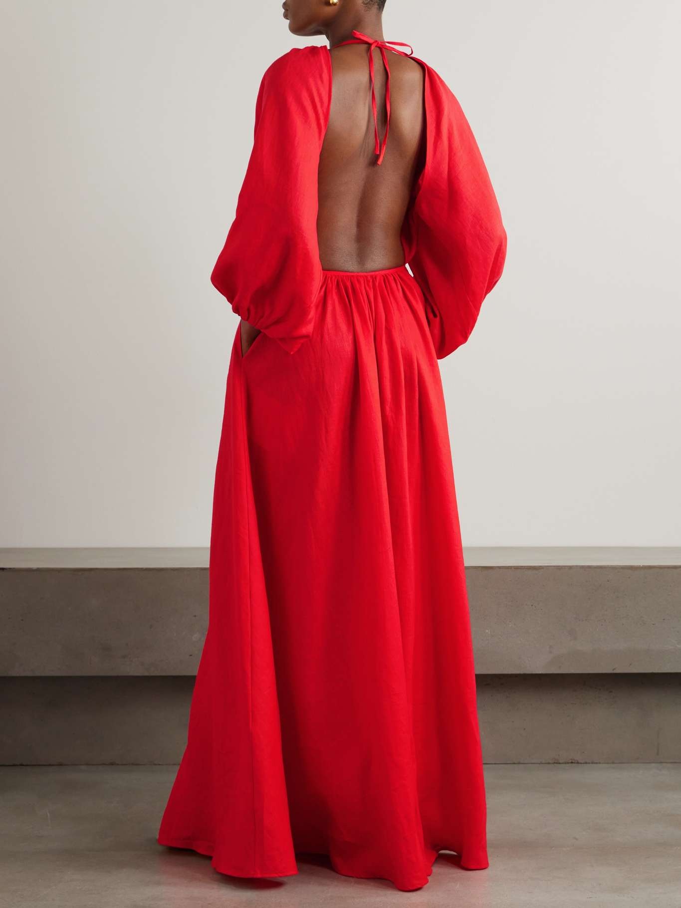 Fran open-back linen maxi dress - 3
