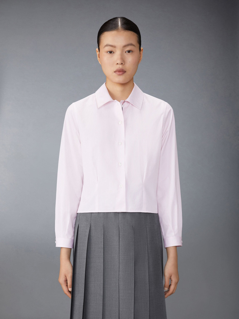 Thom Browne University Stripe Poplin Tucked Blouse outlook