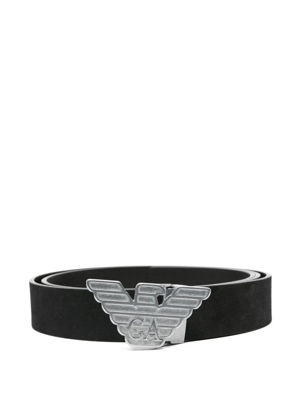 eagle-buckle leather belt - 1