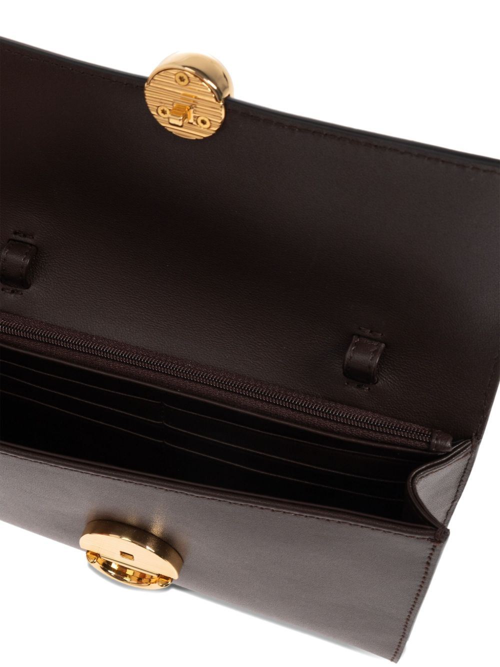 circular-clasp leather tote bag - 4