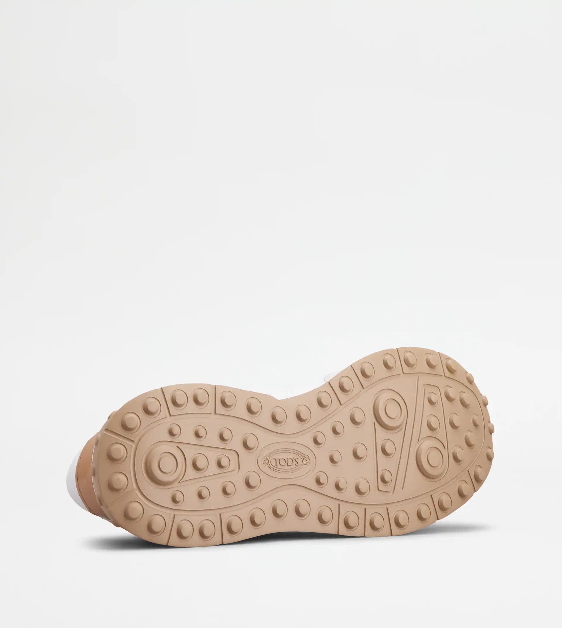 SNEAKERS IN LEATHER AND TECHNICAL FABRIC - WHITE, BROWN - 4