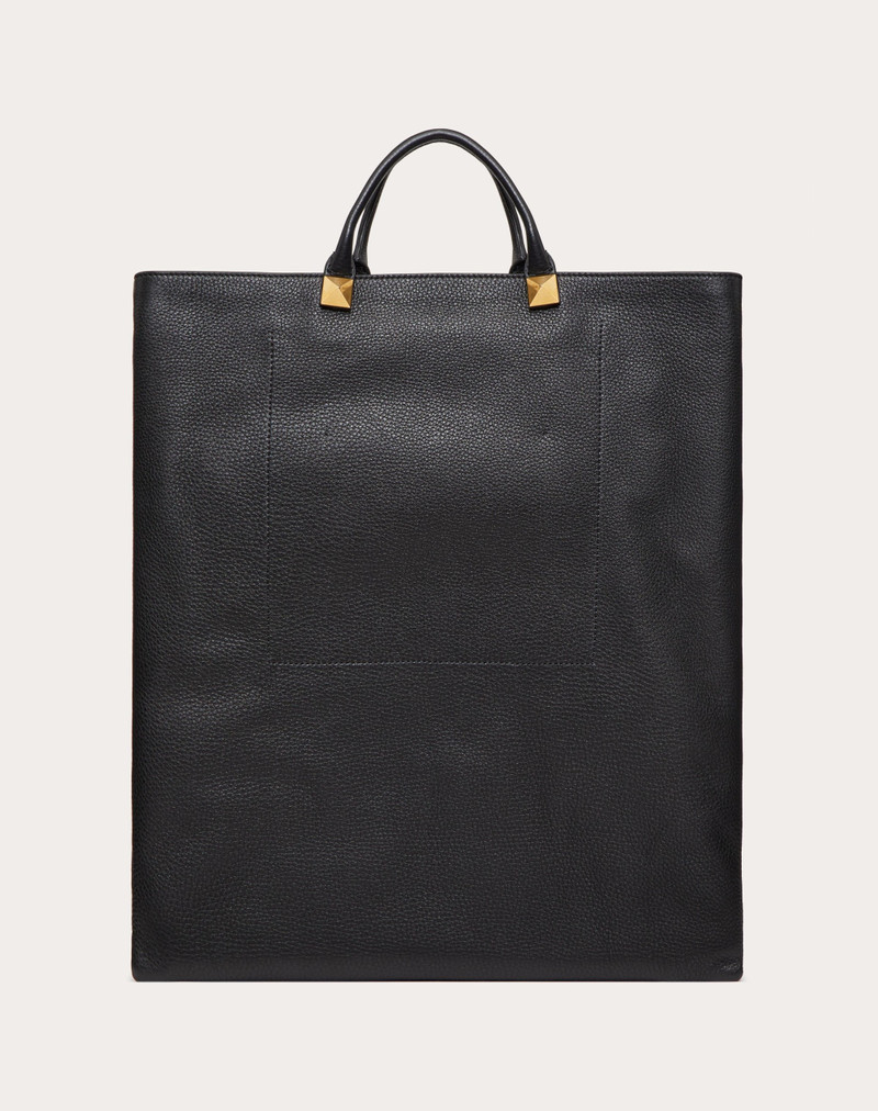 VALENTINO GARAVANI IDENTITY FLAT LEATHER TOTE BAG 3