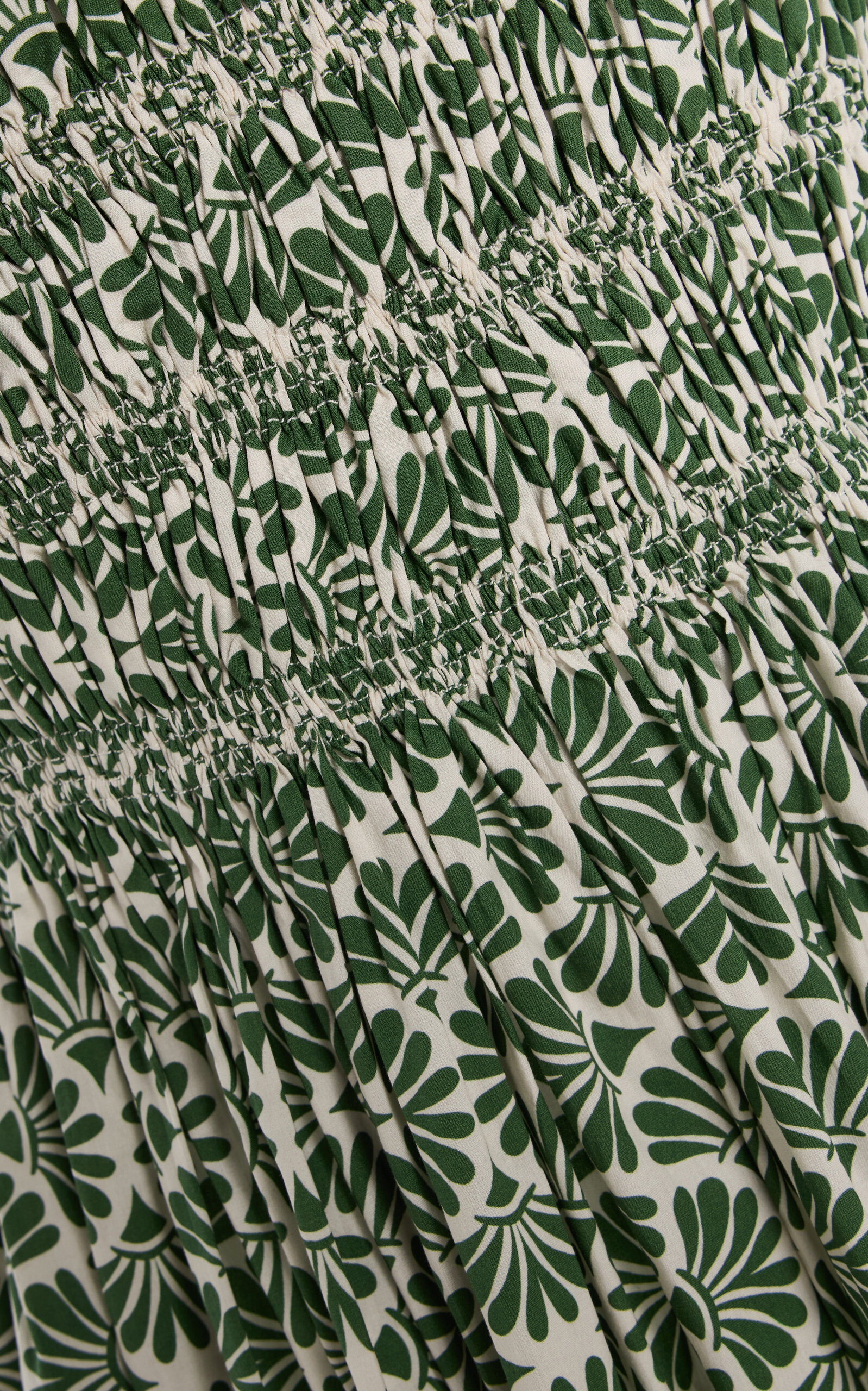 Shirred Cotton Midi Dress green - 5