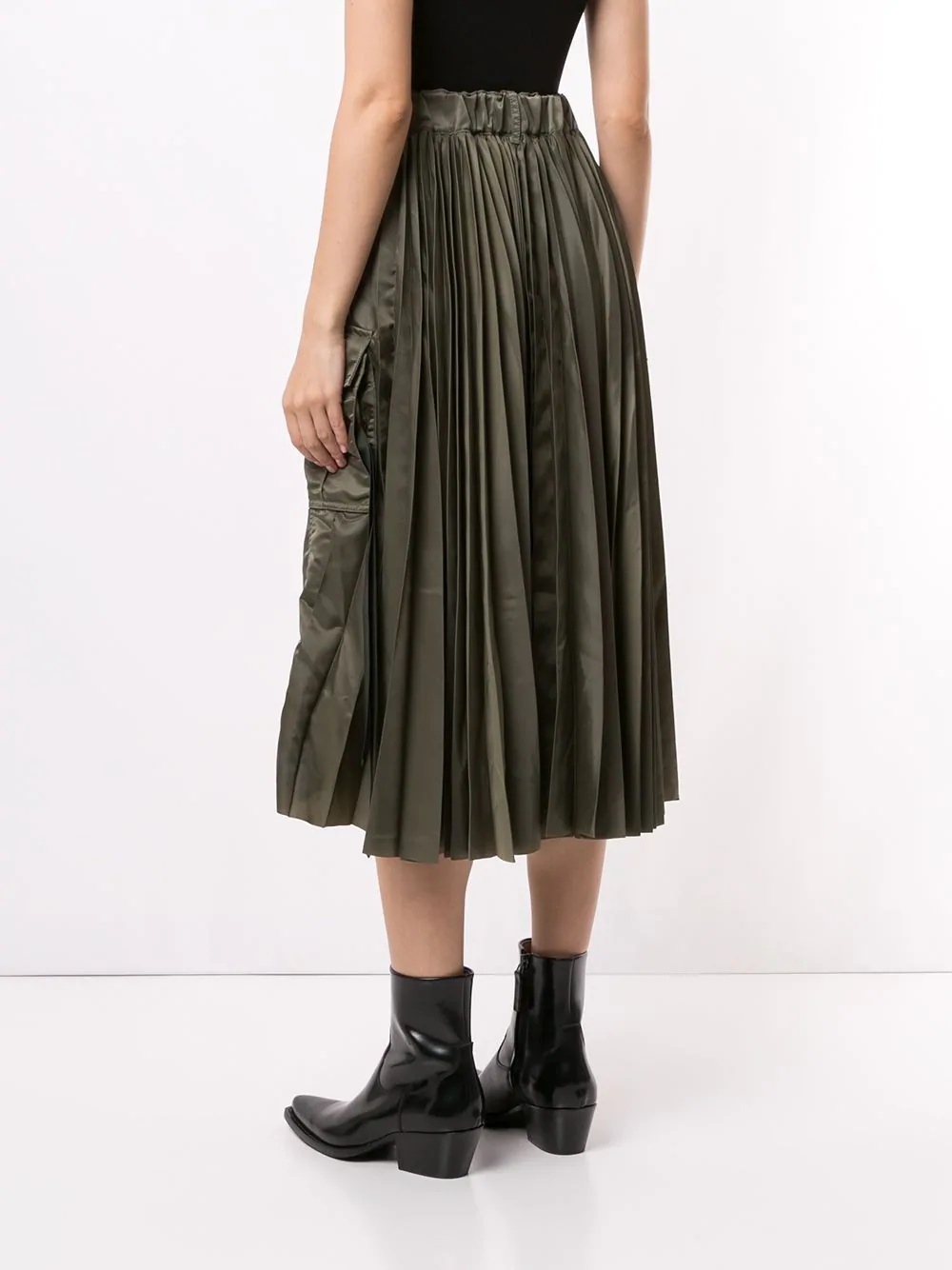 pleated contrast skirt - 4