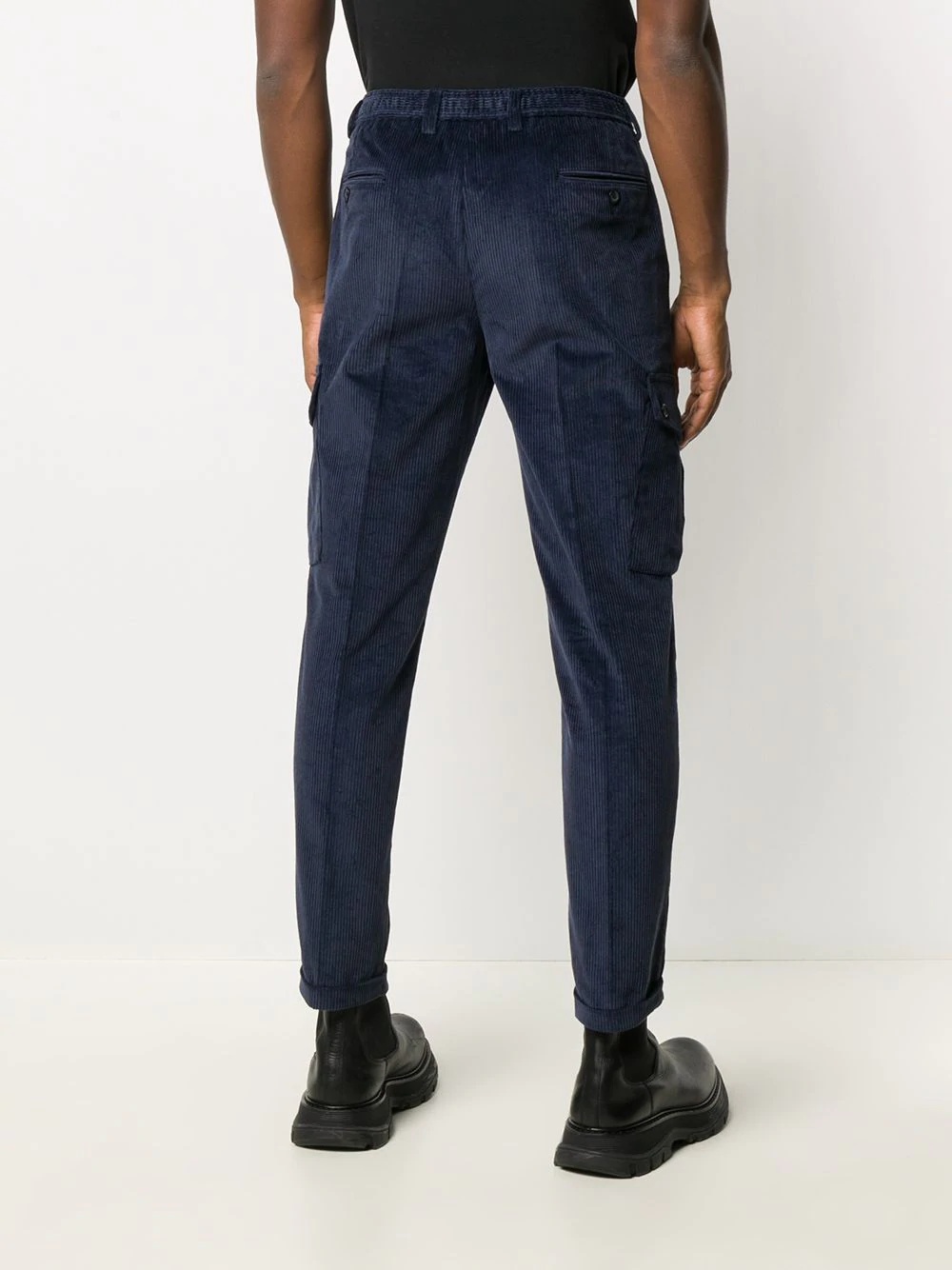 slim-fit corduroy tapered trousers - 4