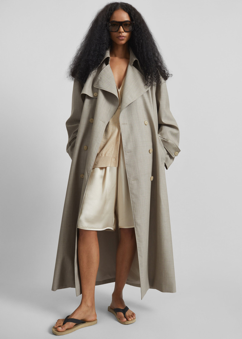 Dursley Oversized Trench Coat - Beige Melange 8