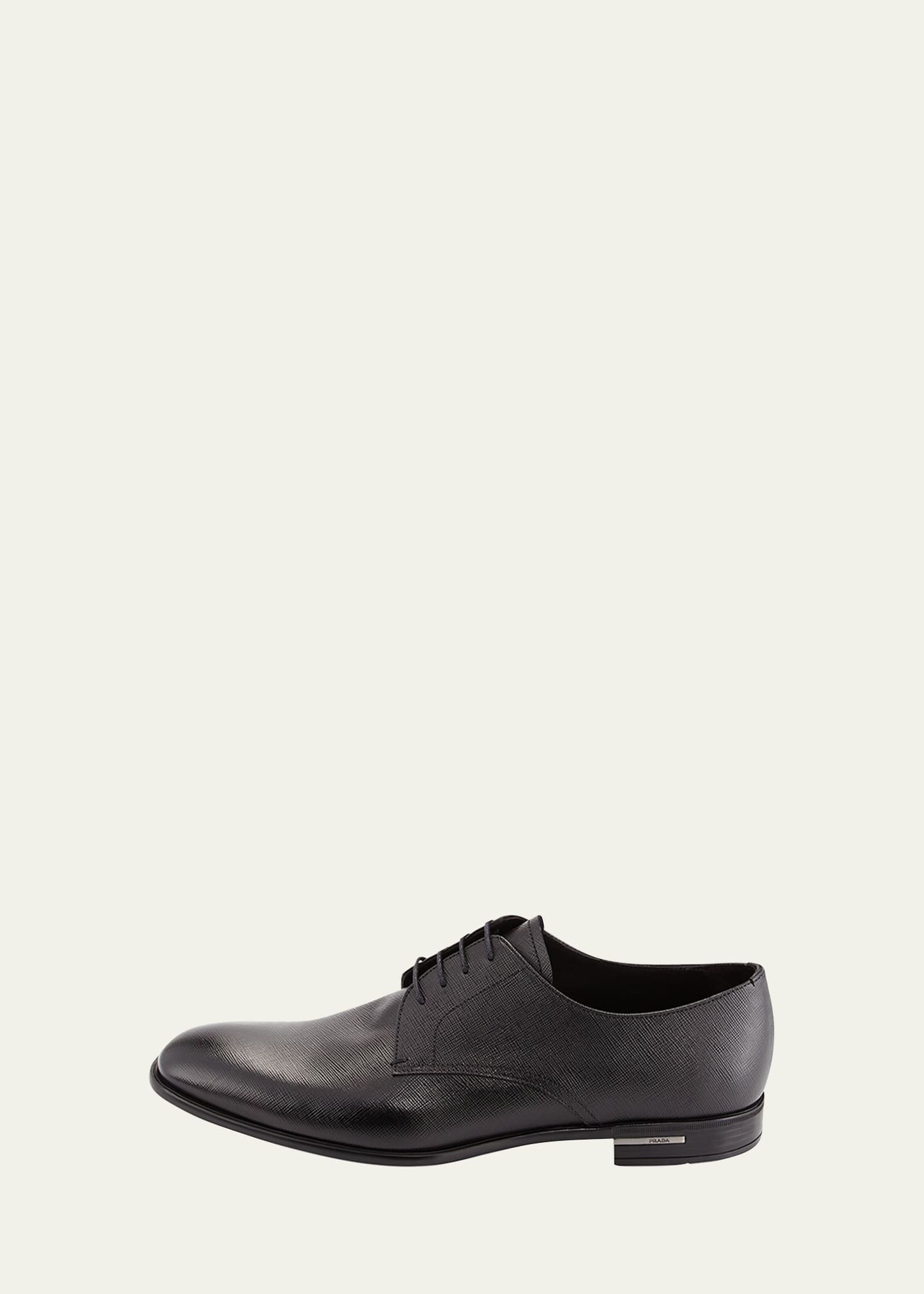 Men's Saffiano Leather Lace-Ups - 3
