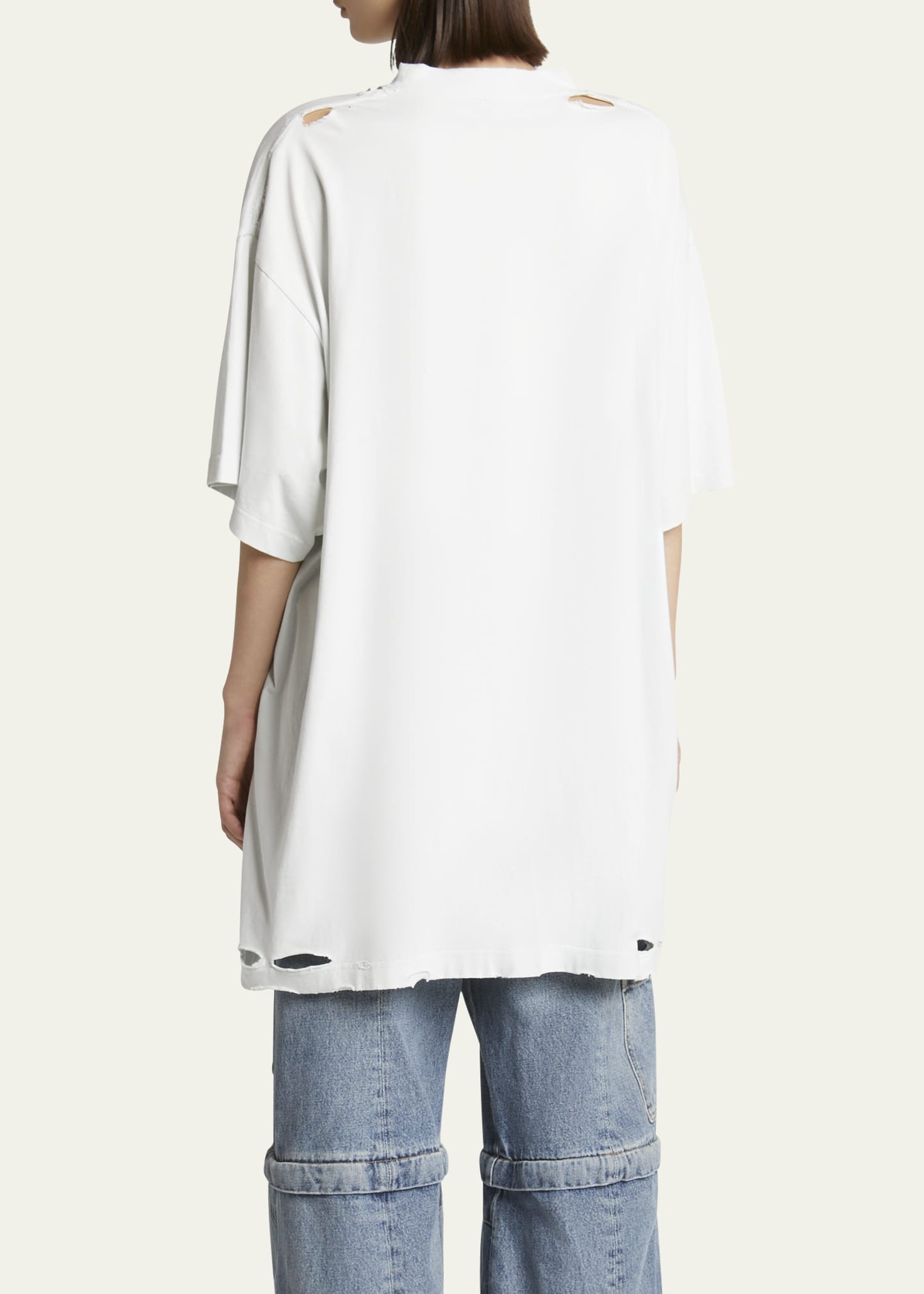 Optical Print Oversized Jersey T-Shirt - 3