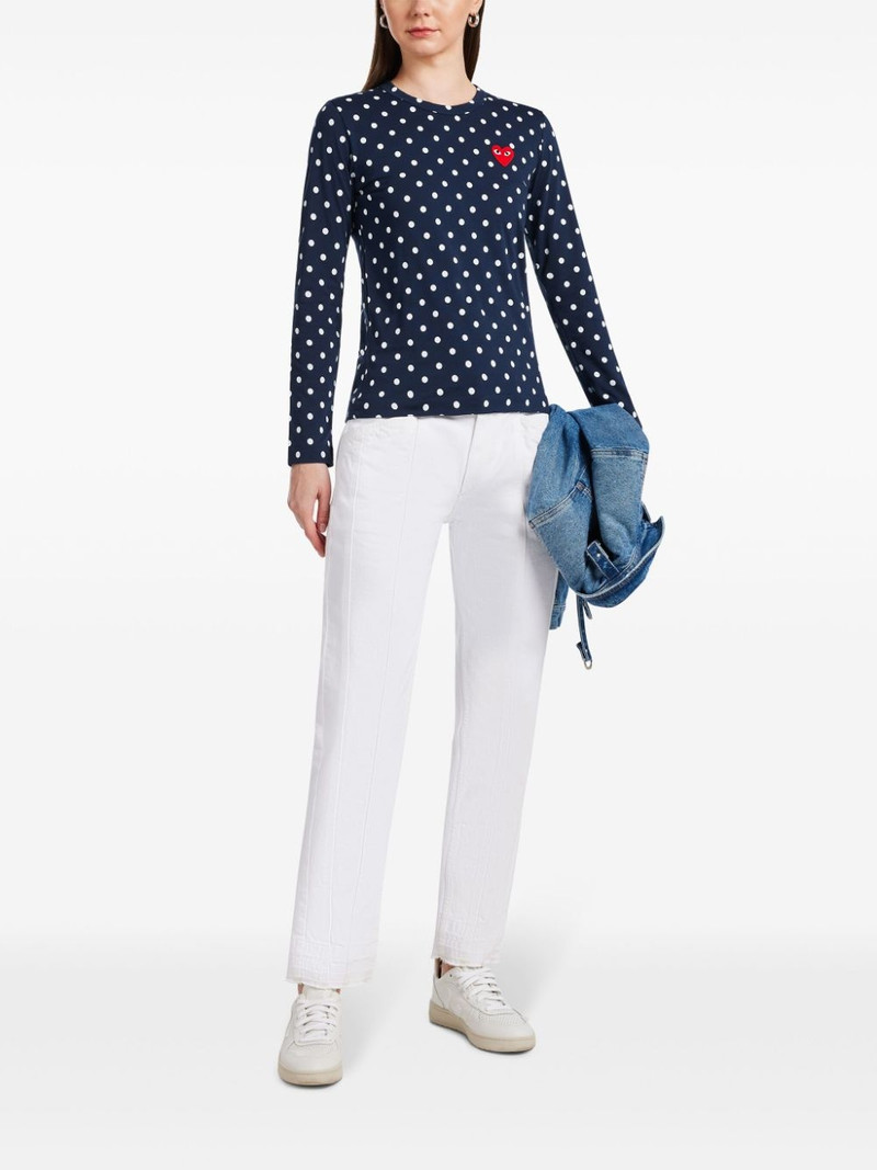 Comme des Garçons PLAY polka dot heart logo T-shirt outlook