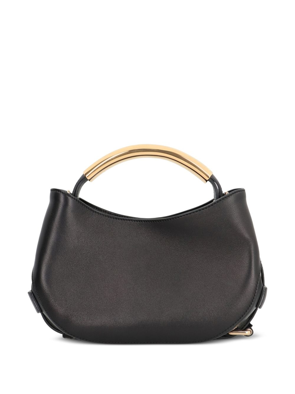 curved-handle leather tote bag - 2