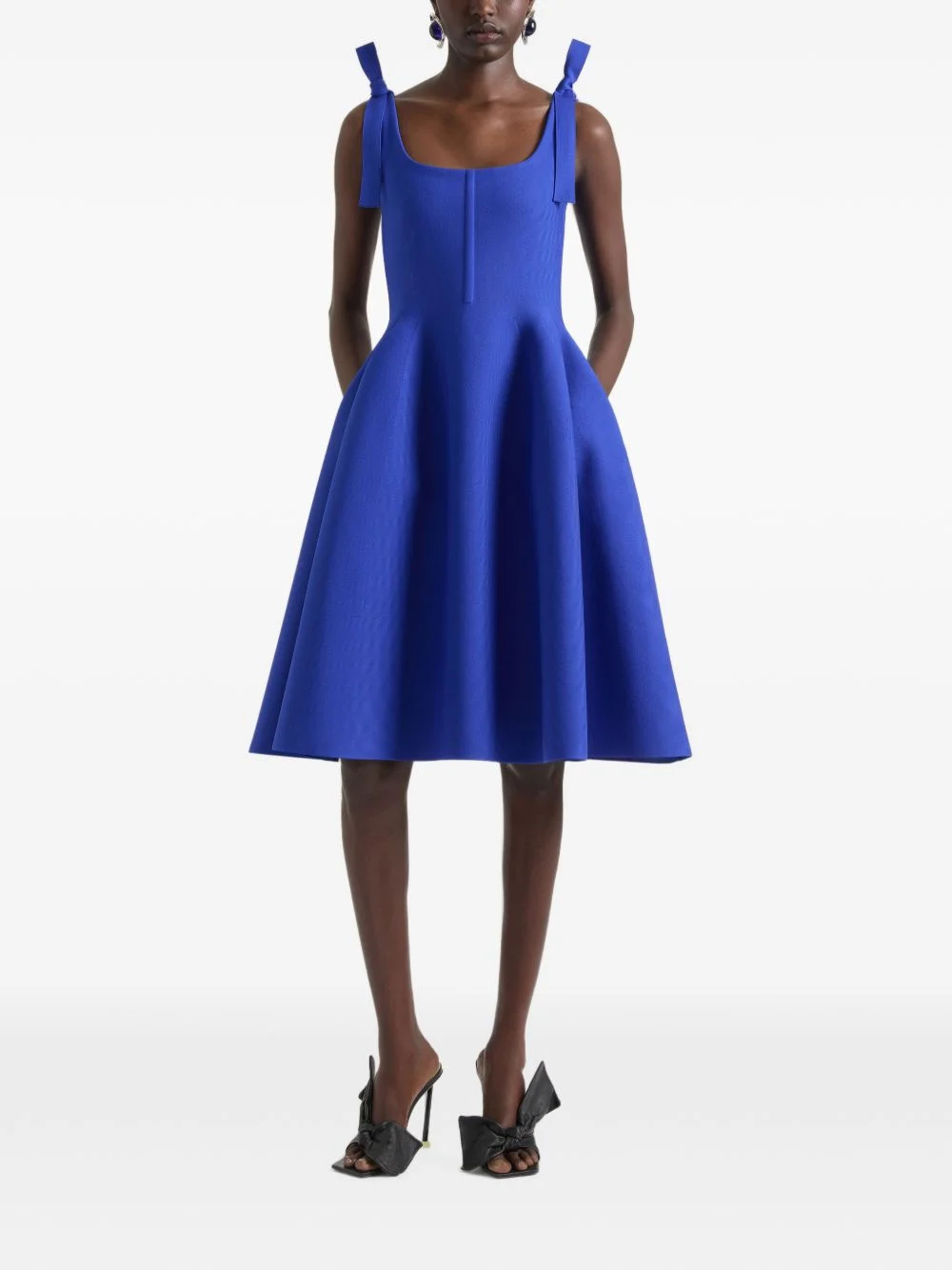 bow-detail midi dress - 1