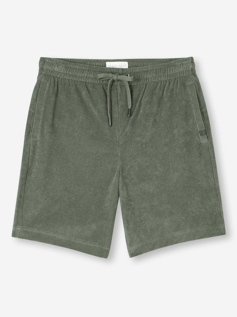Men's Towelling Shorts Isaac Terry Cotton Soft Green - 1