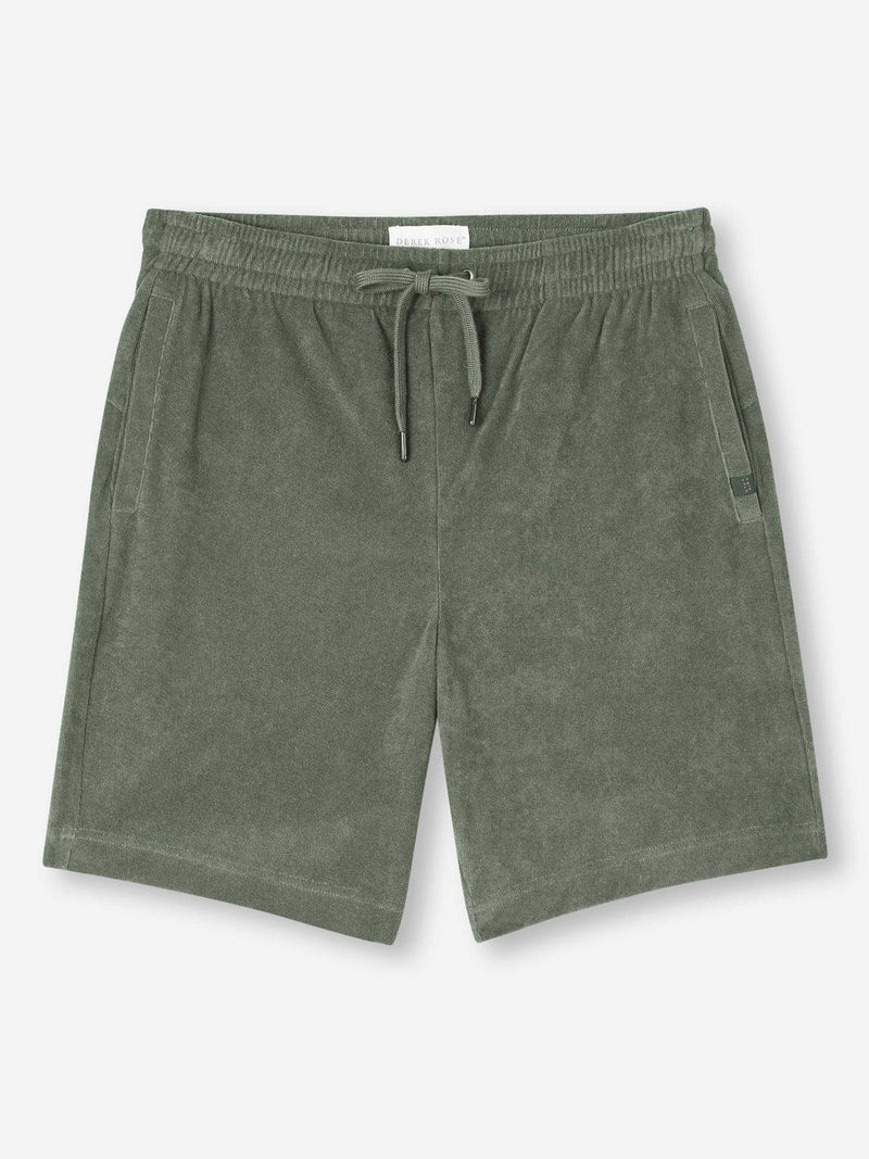 Men's Towelling Shorts Isaac Terry Cotton Soft Green 1