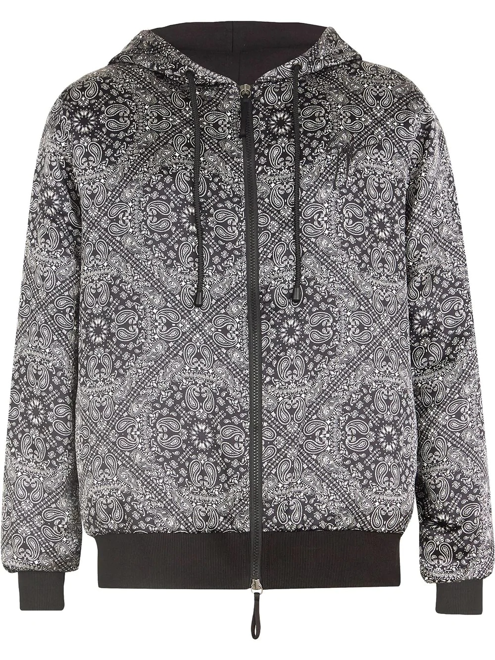 paisley print hooded jacket - 1