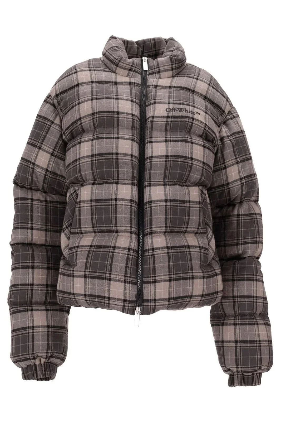 SPRAY ARR CHECK FLAN DOWN JACKET - 1