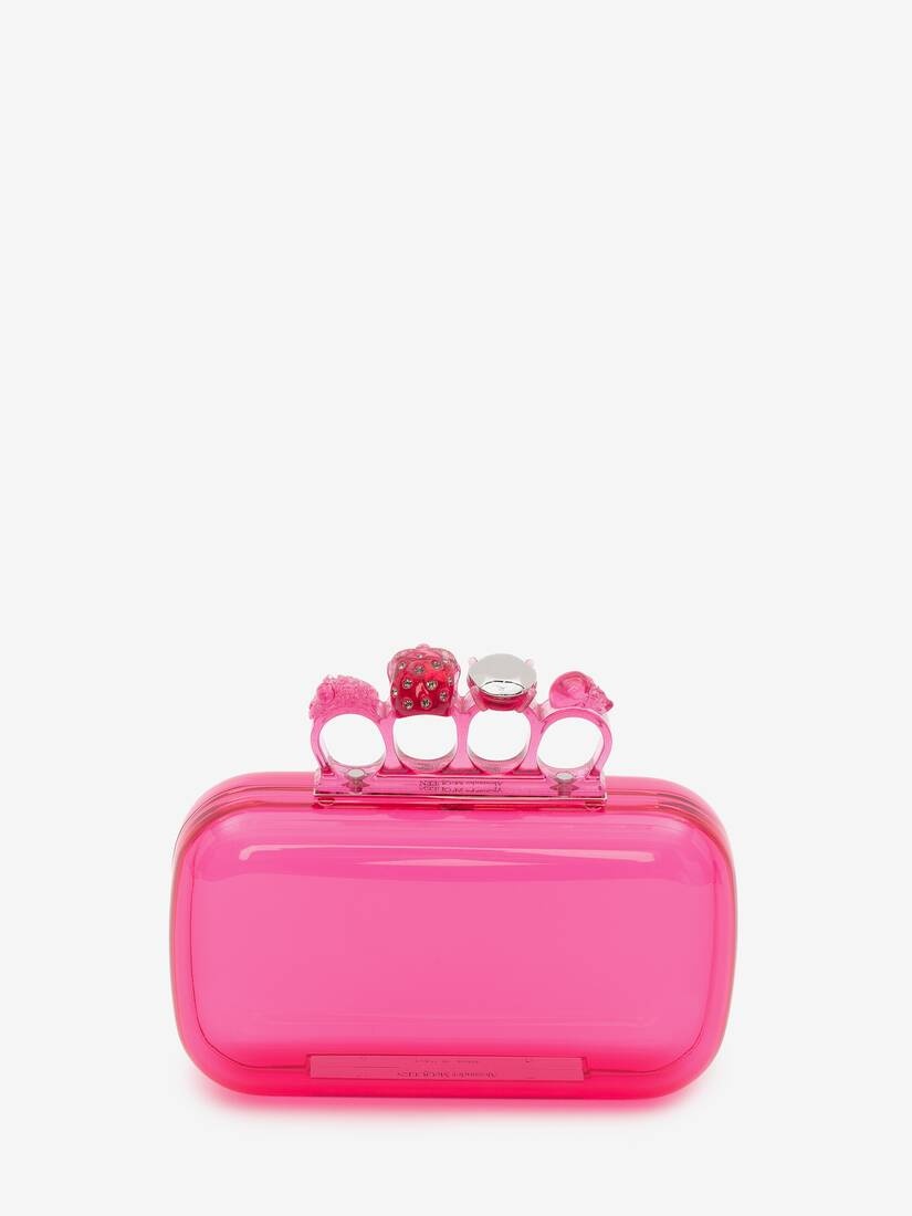 Skull Four-ring Clutch in Pink - 3