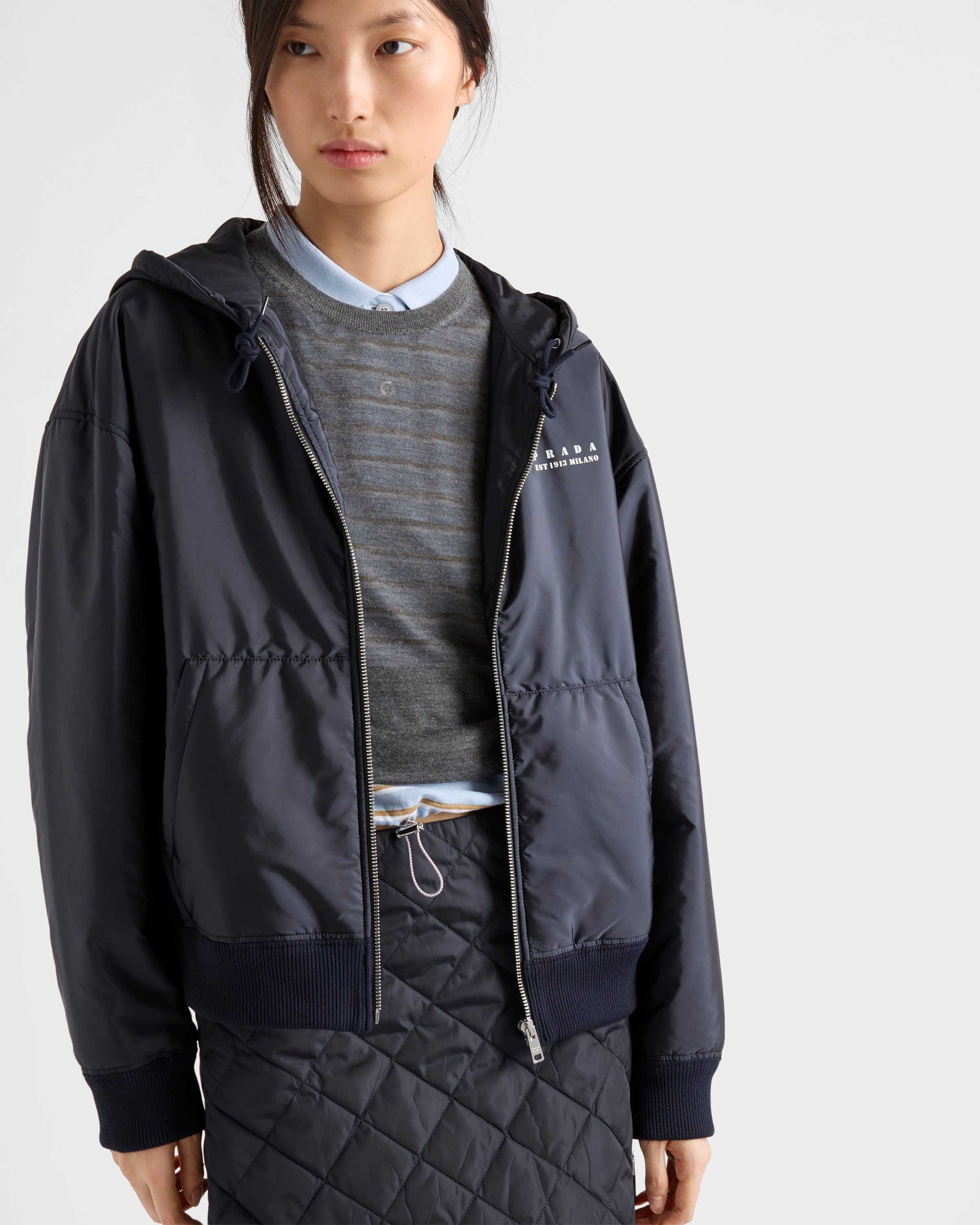 Lightweight Re-Nylon hooded blouson jacket - 4