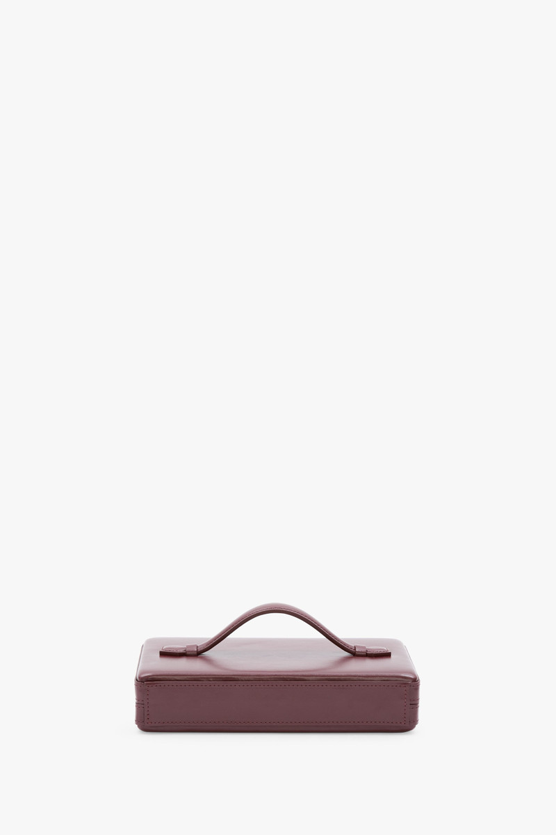 Box Clutch In Burgundy Leather 4