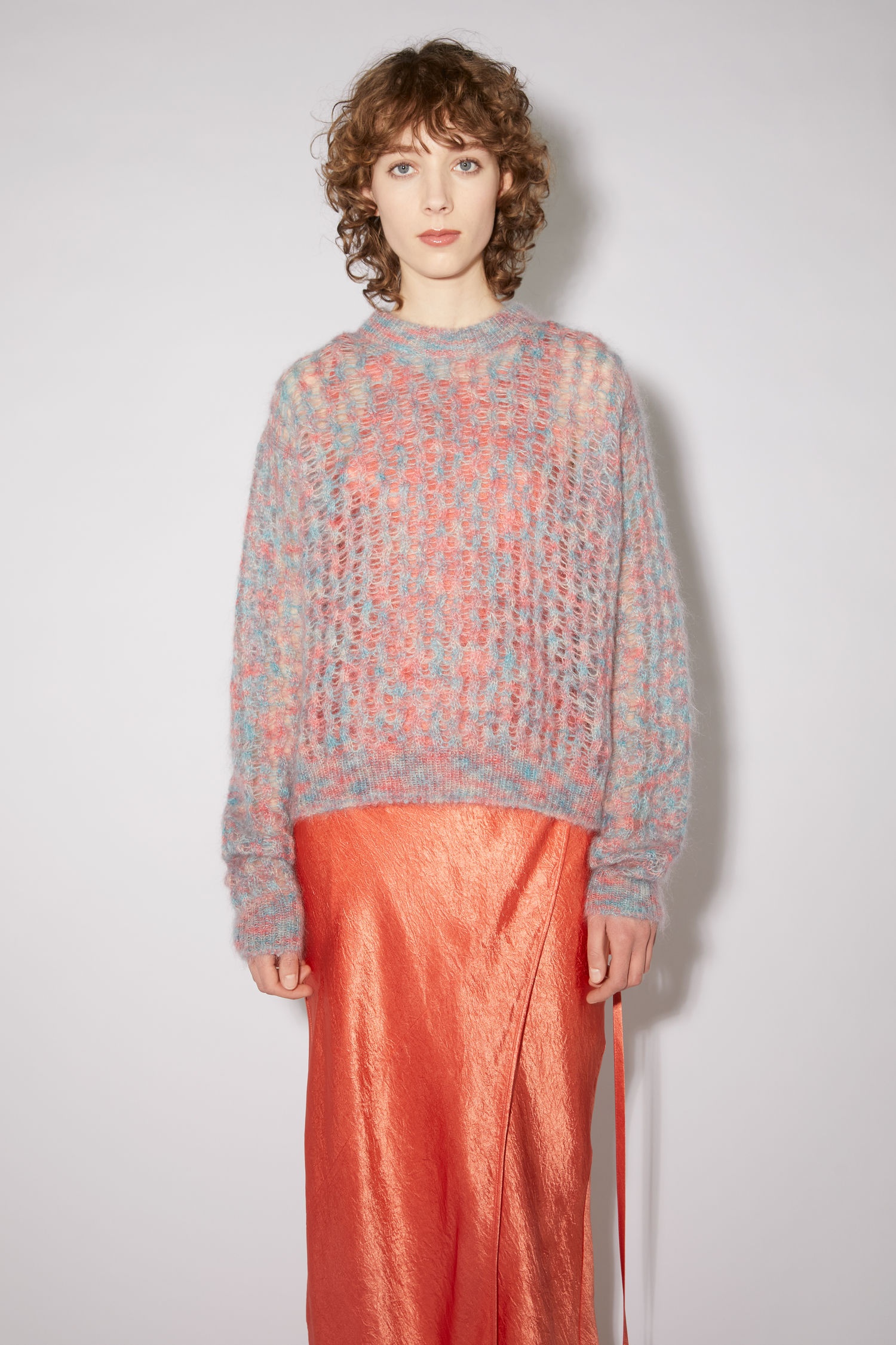 Open knit sweater - Pink/blue - 2