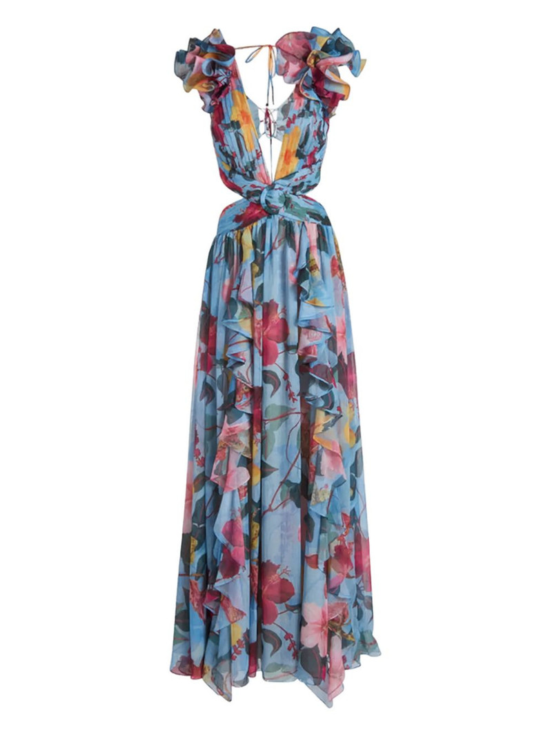 ruffled floral maxi dress 1