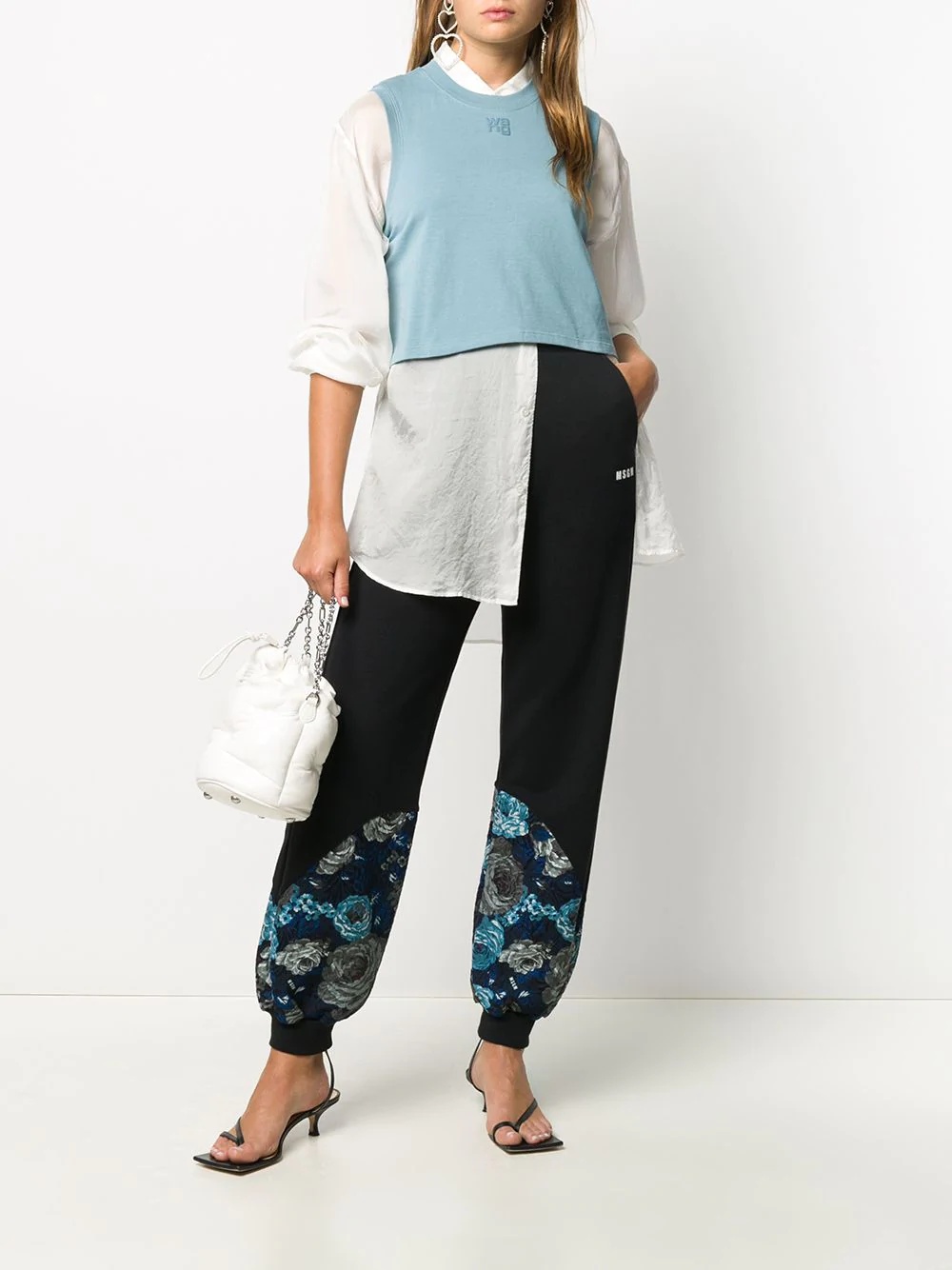 wide floral hem trousers - 2