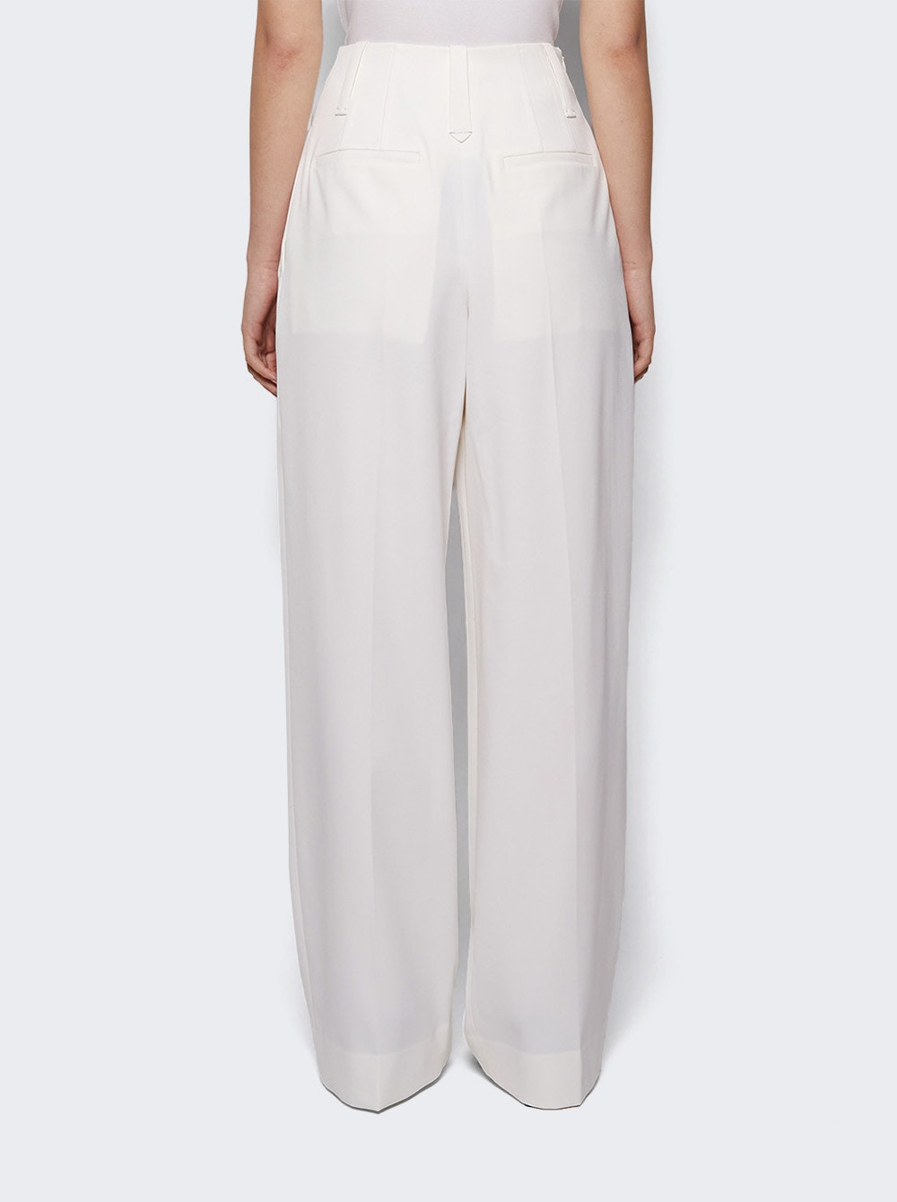 High Waist Cinch Trouser Ivory - 4