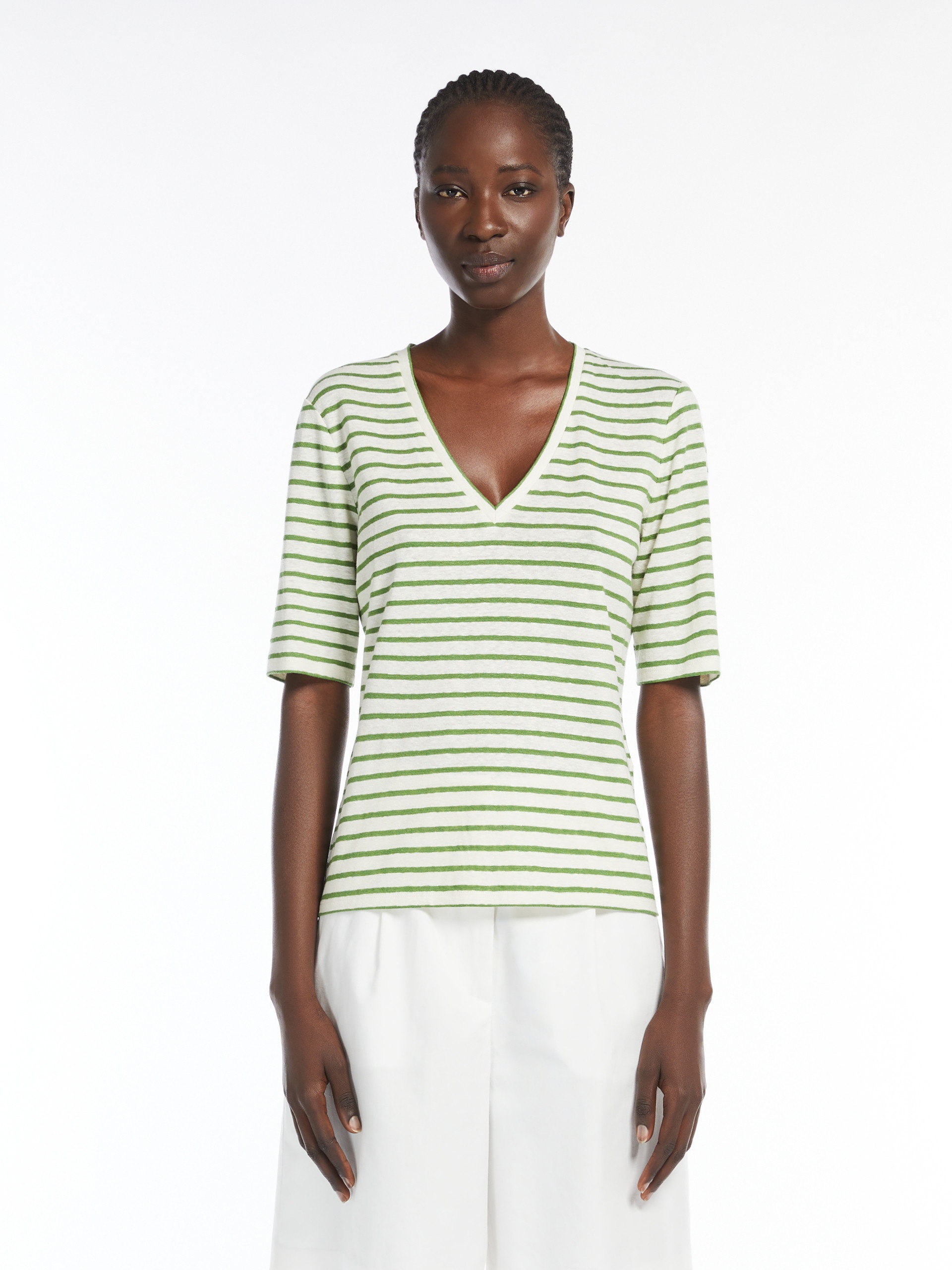 OPZIONE Stretch linen jersey T-shirt - 3