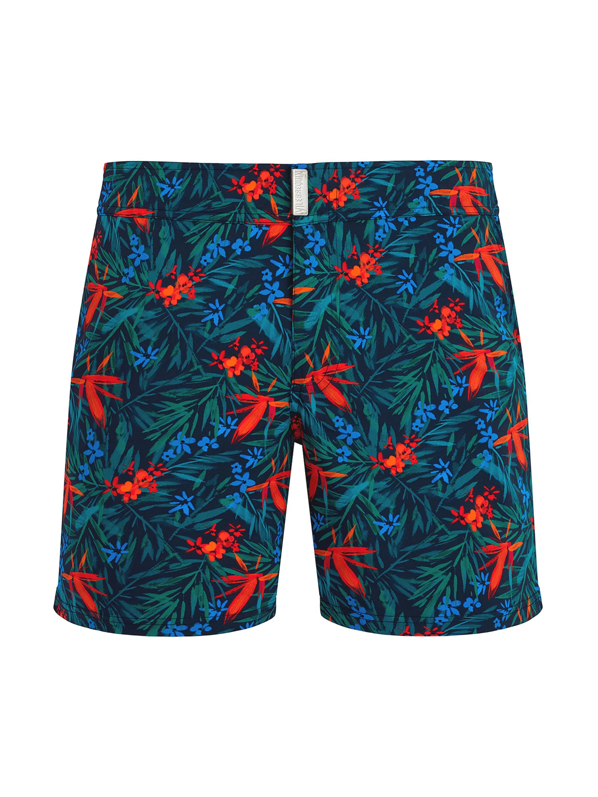 Men's Tropical Flowers Swim Shorts - Blue Marine - 1
