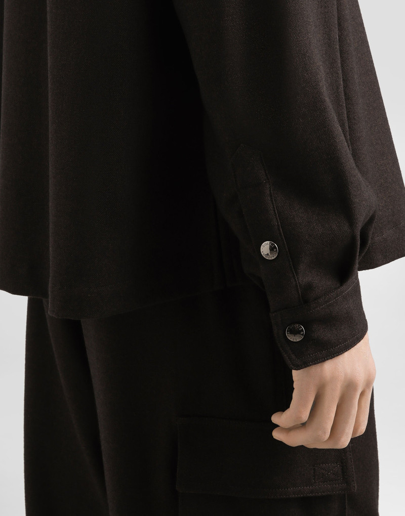 Mélange wool mat shirt 5